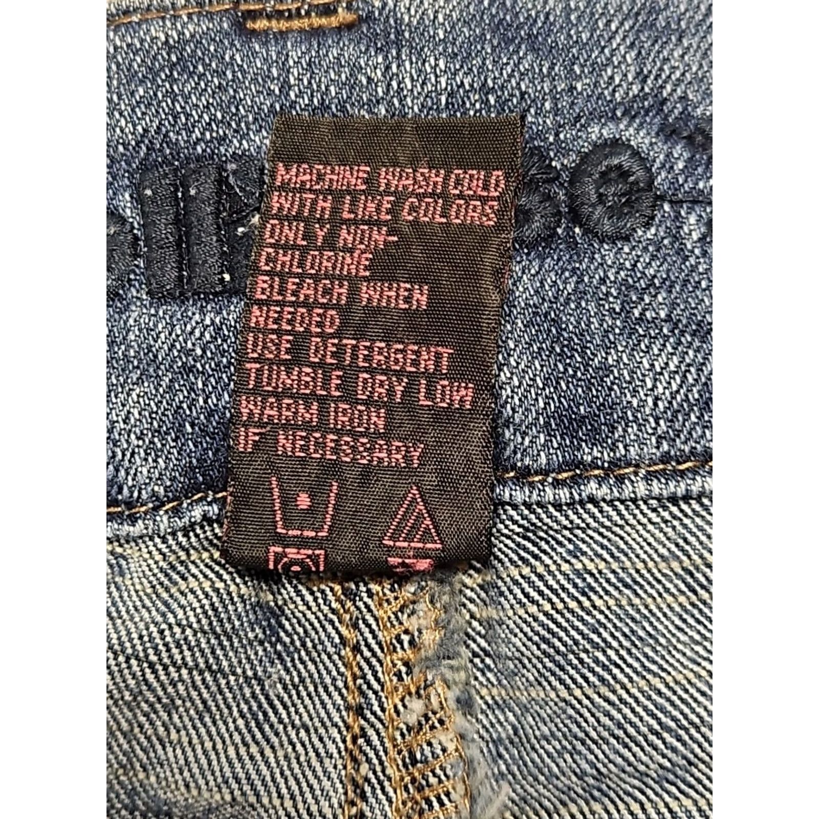 Vintage Dollhouse Y2K Low Rise Bootcut Jeans Juniors 5 Stretch Denim Blue 28in Waist 32in Inseam Women Size 27" / US 4 / IT 40 - 7 Thumbnail