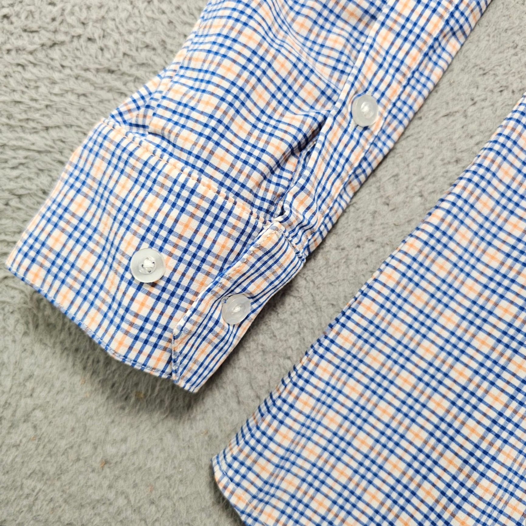 Mizzen+Main Mizzen+Main Dress Shirt Mens Large Blue Check Button-Up Collared Long Sleeve Size 42R - 5 Thumbnail