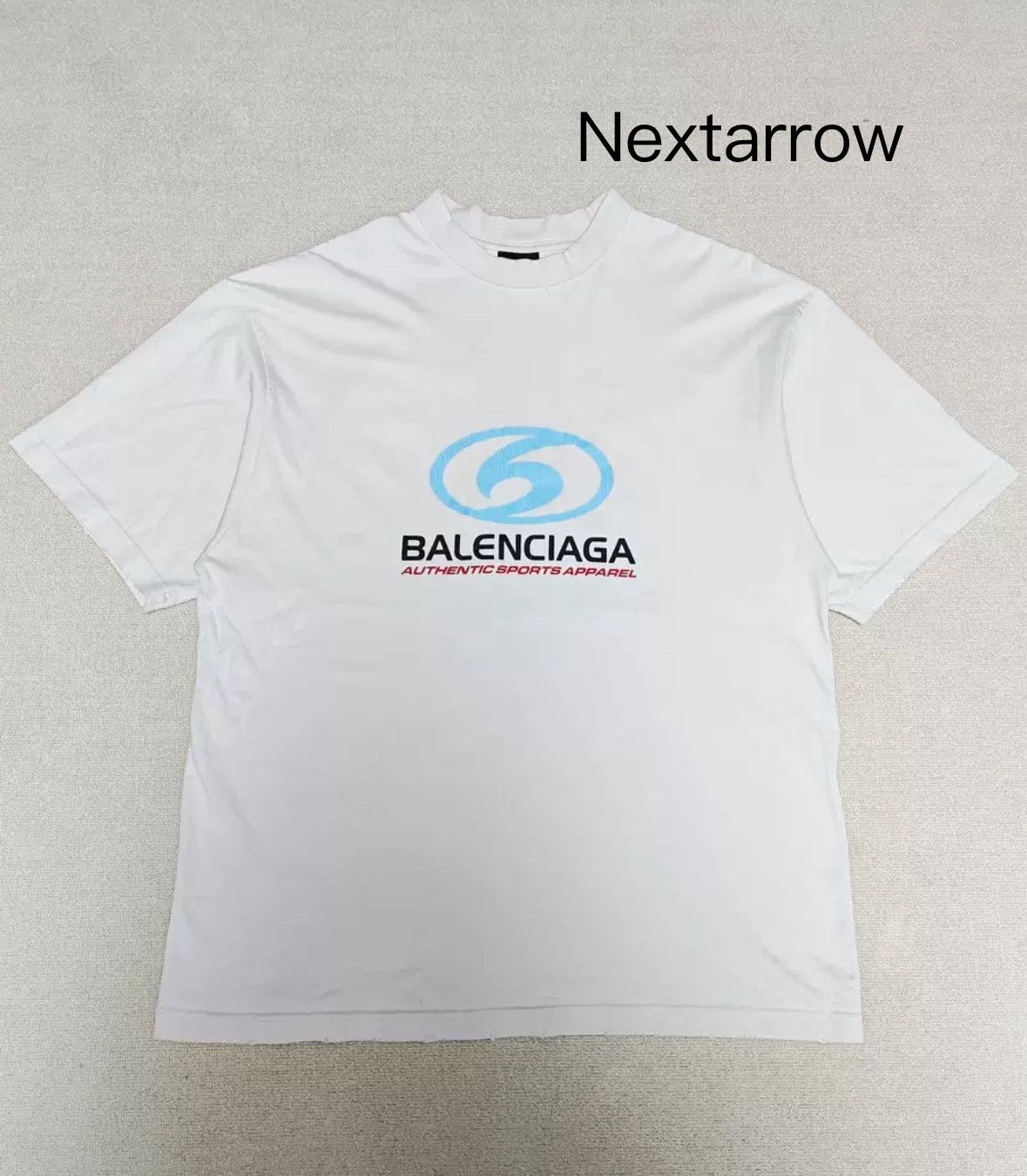 関税込【BALENCIAGA】Surfer Vintage コットンTシャツ BALENCIAGA - Surfer Cracked Vintage Cotton T-shirt Balenciaga