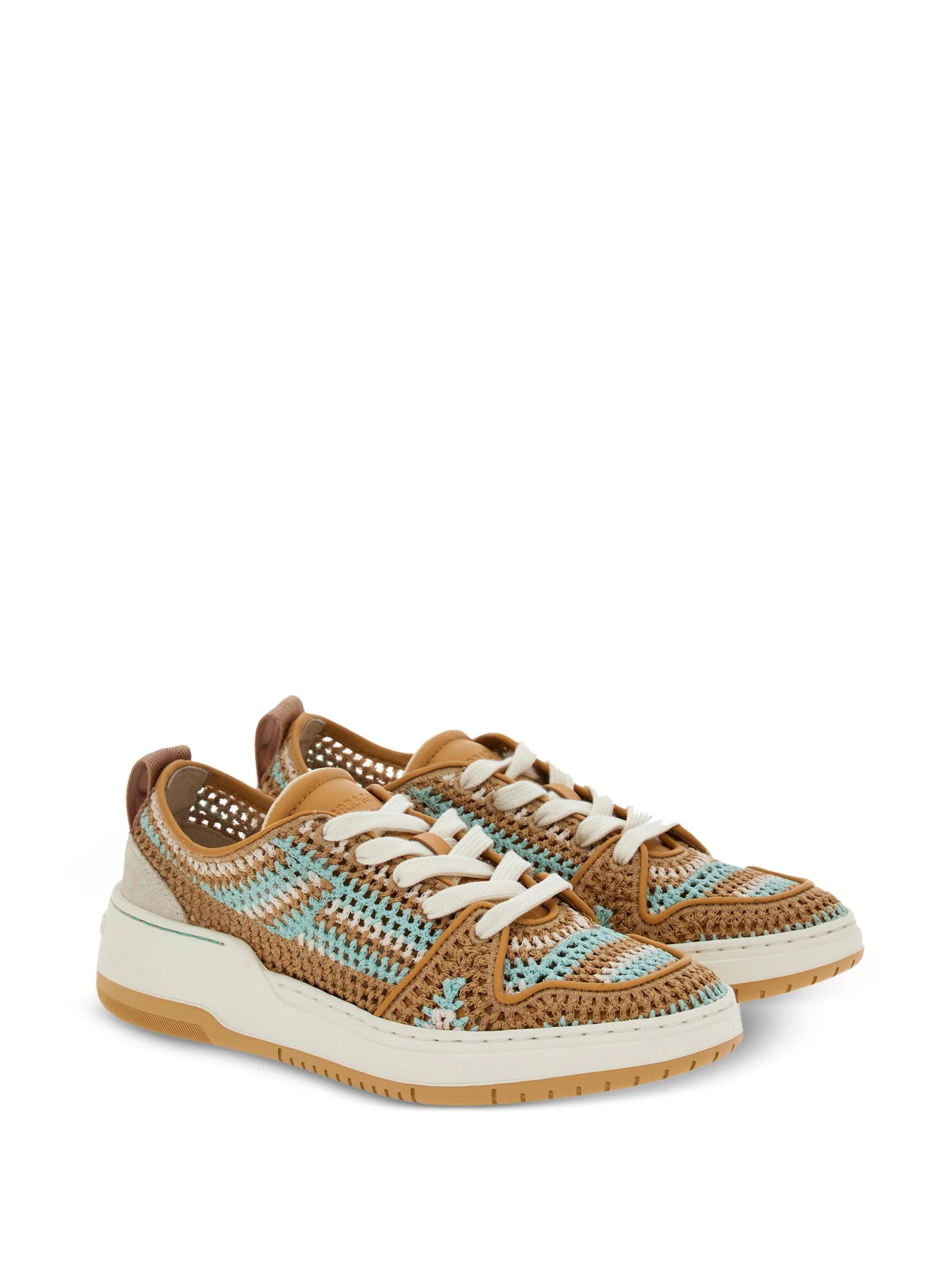 Salvatore Ferragamo o1s1rm0924 Panelled Low-Top Sneakers in Multicolor Size US 5.5 / IT 35.5 - 2 Thumbnail