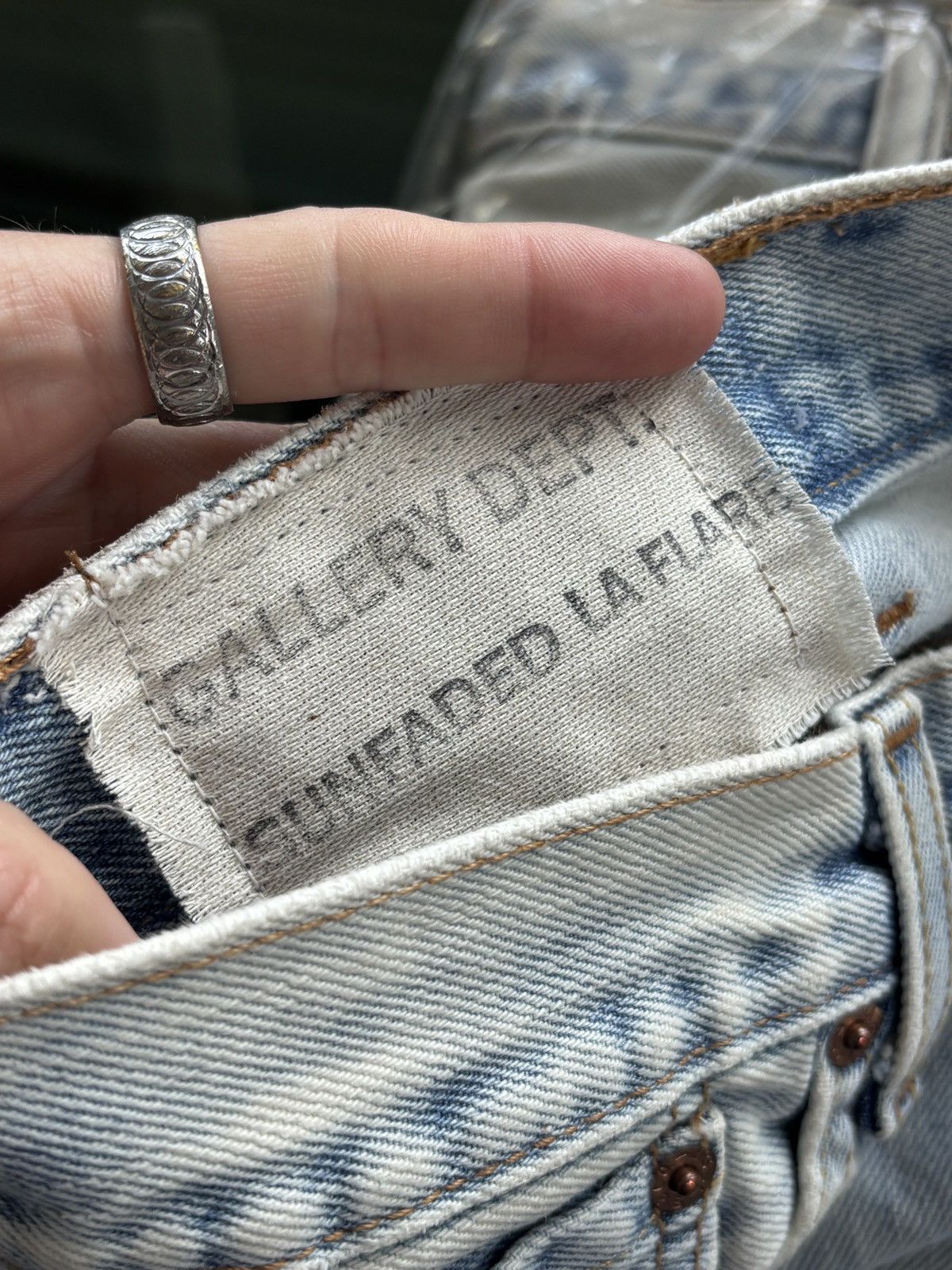Gallery Dept. GALLERY DEPT | 37 | LEVI G PATCH LEATHER DENIM JEANS Size US 37 - 19 Thumbnail