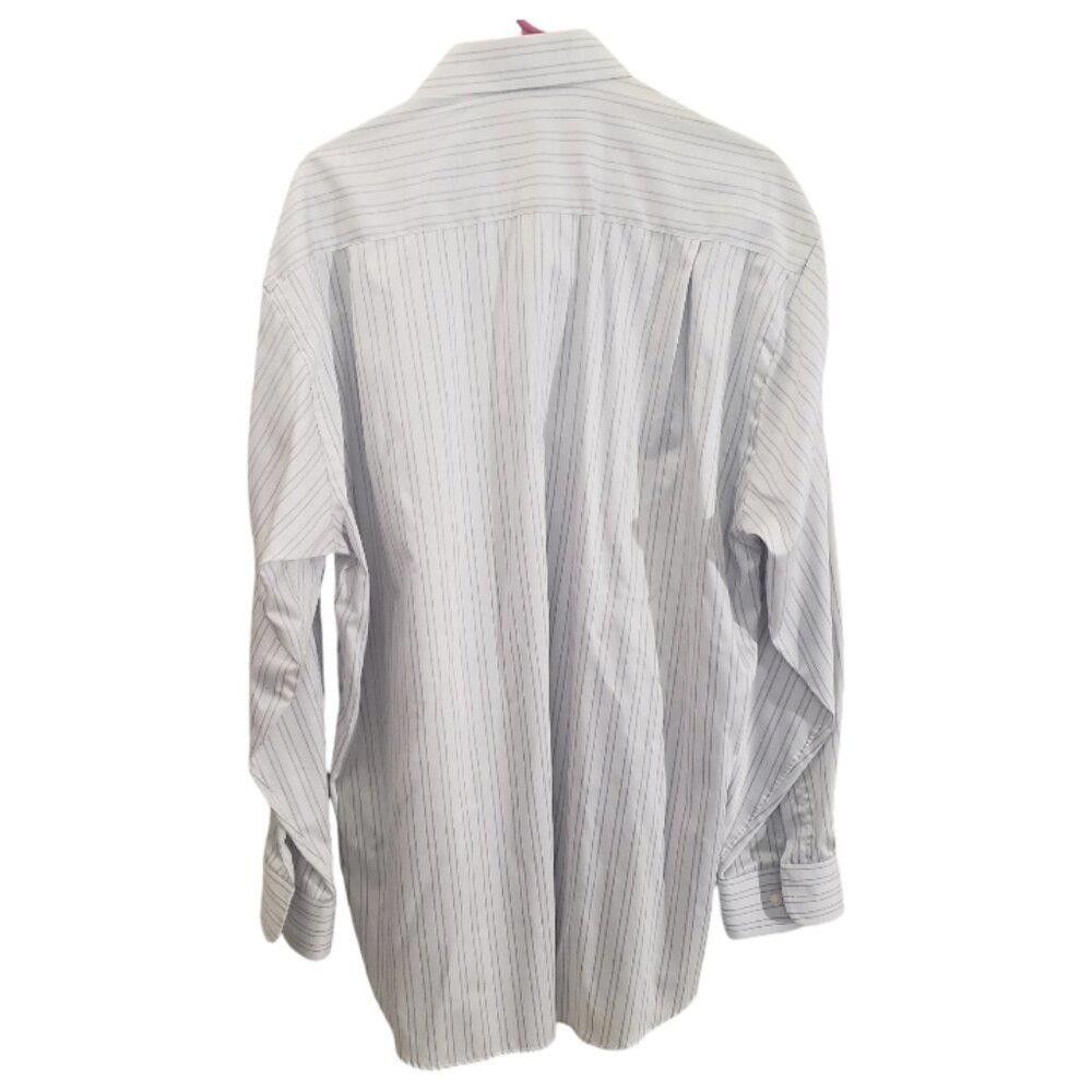 Ike Behar CT1883 Ike Behar Striped White Dress Shirt 17-36 Size US M / EU 48-50 / 2 - 4 Thumbnail