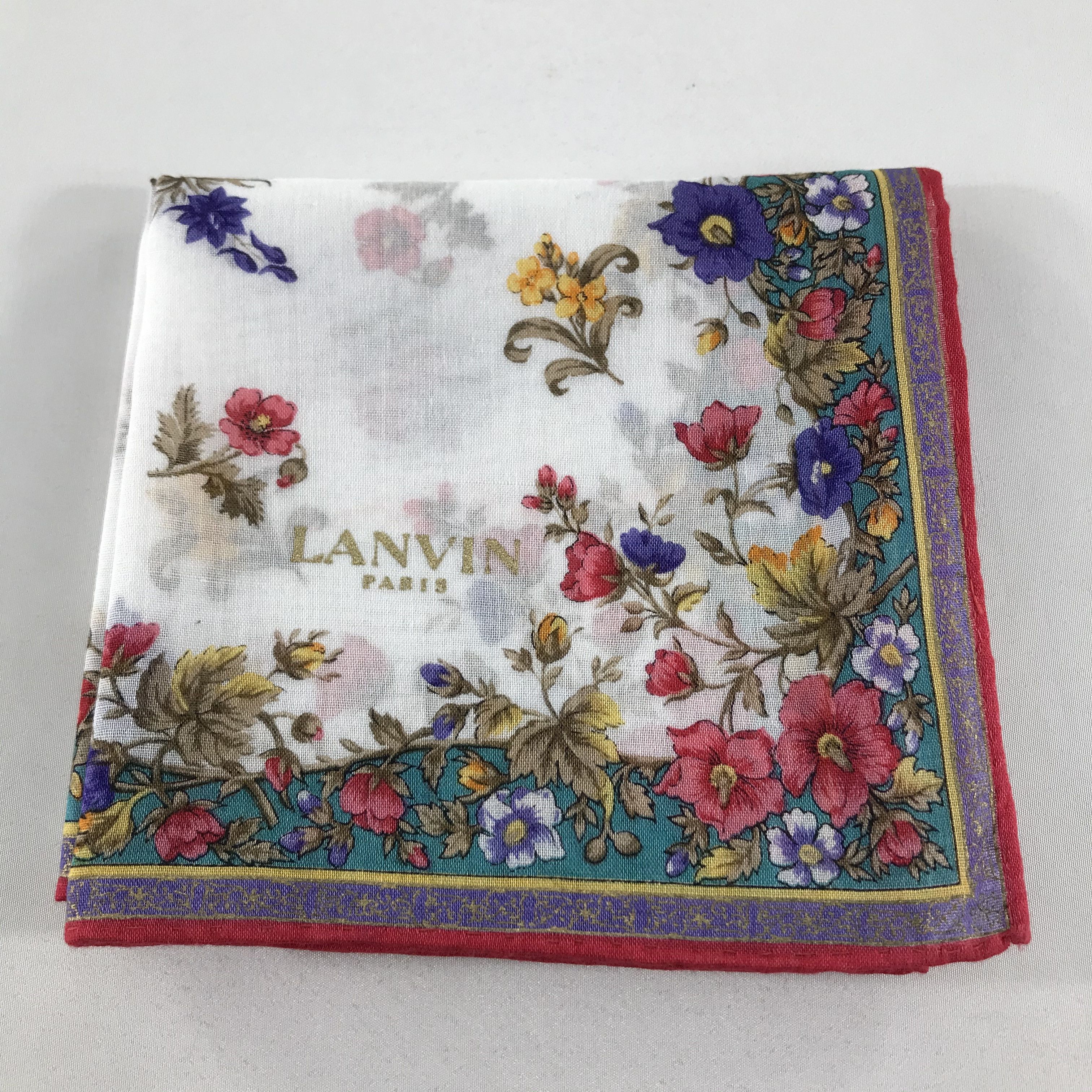 Lanvin Lanvin Floral Handkerchief Neckerchief Bandana H45 Size ONE SIZE - 8 Thumbnail