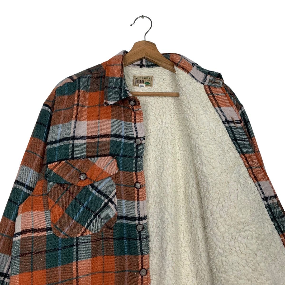 Vintage ACTIVE SCENE Outdoor Wear Check Flannel Jacket #2836-C128 Size US M / EU 48-50 / 2 - 9 Thumbnail