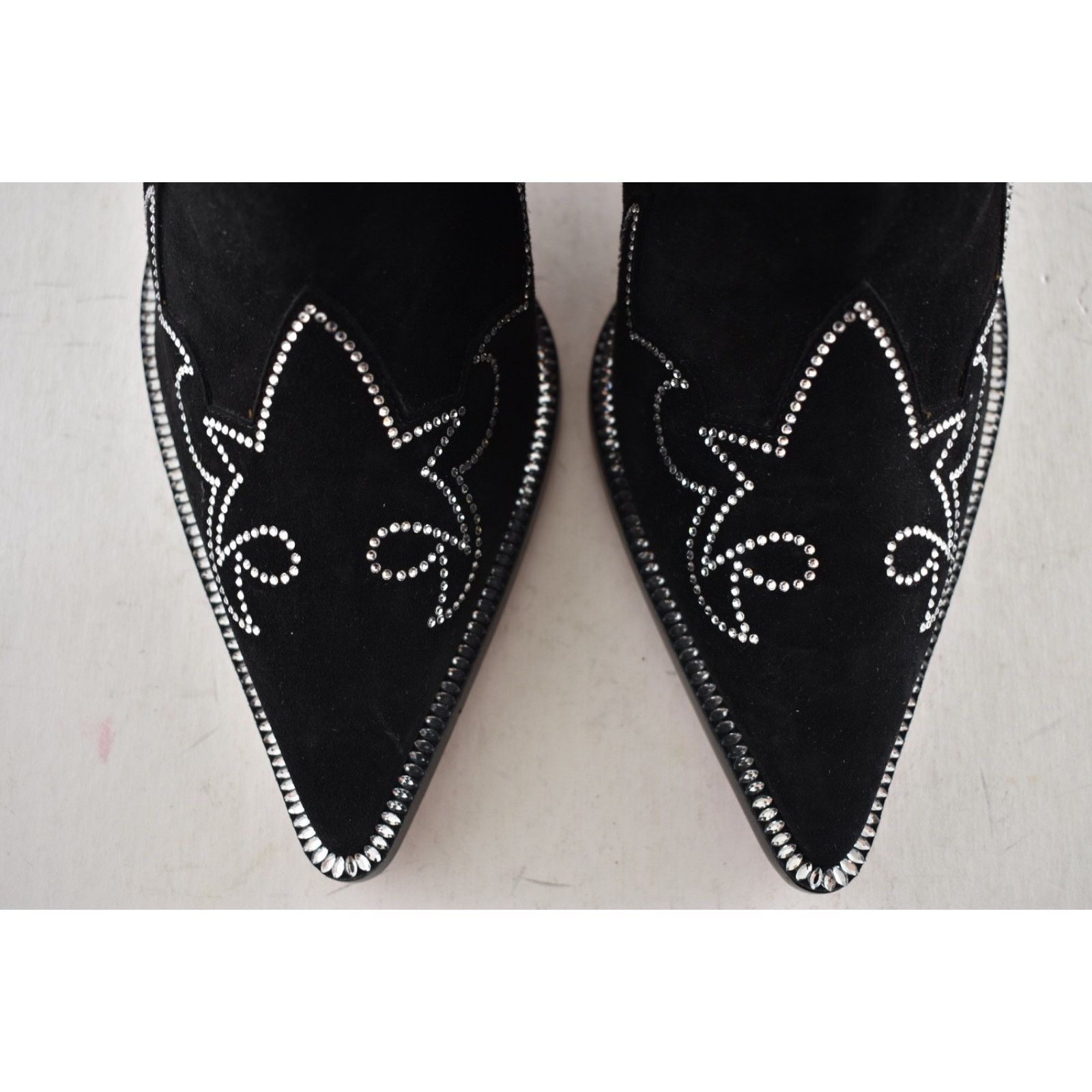 Christian Louboutin Christian Louboutin Santigag Strass Black Suede Boot 39.5 Size US 9.5 / IT 39.5 - 12 Thumbnail