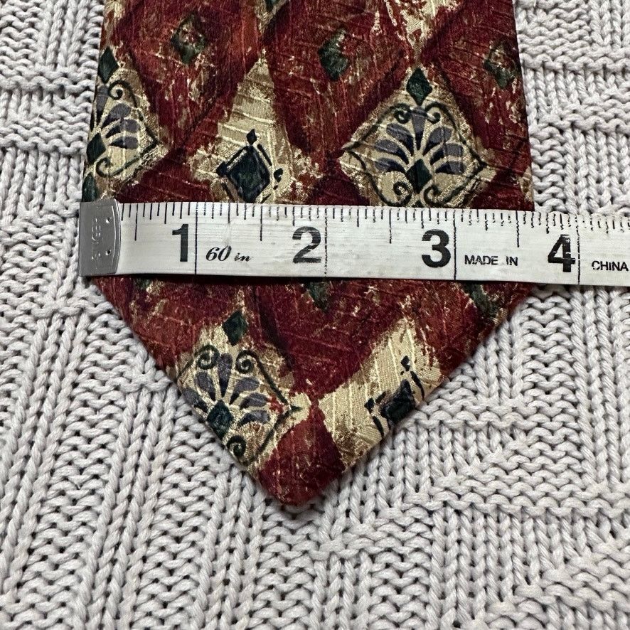 Altea Altea brown abstract diamond Italian silk tie Size ONE SIZE - 4 Thumbnail