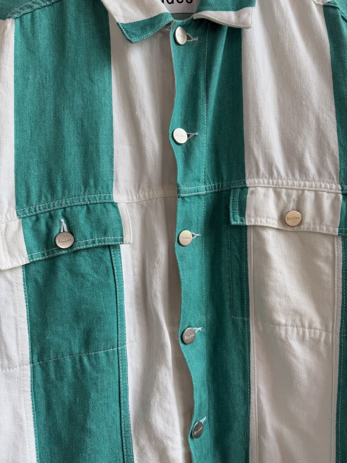 Etudes Etudes Stipe Vertige Linen Denim Jacket Size US M / EU 48-50 / 2 - 2 Thumbnail