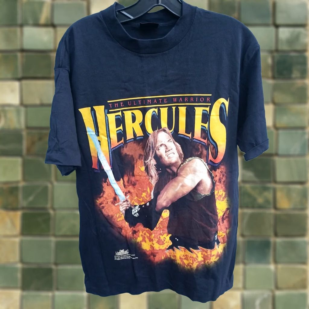 Changes VINTAGE Hercules Kevin Sorbo The Ultimate Warrior Shirt L Black 100% Cotton Logo 90s Mens Size US L / EU 52-54 / 3 - 1 Thumbnail
