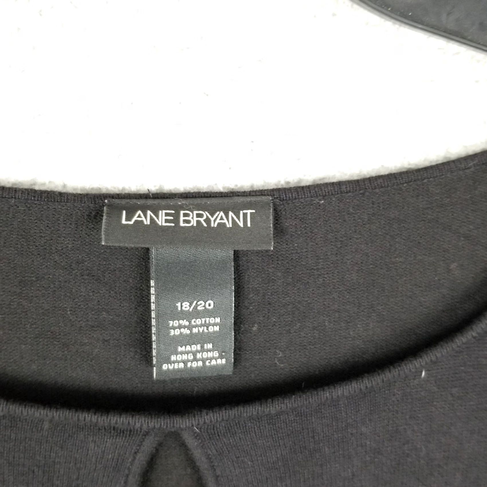 Vintage Lane Bryant Blouse Womens Plus Size 20 Black Scoop Neck Long Sleeve Balloon Sleeve Pullover Tunic Top Size 3XL / US 20-22 - 2 Thumbnail