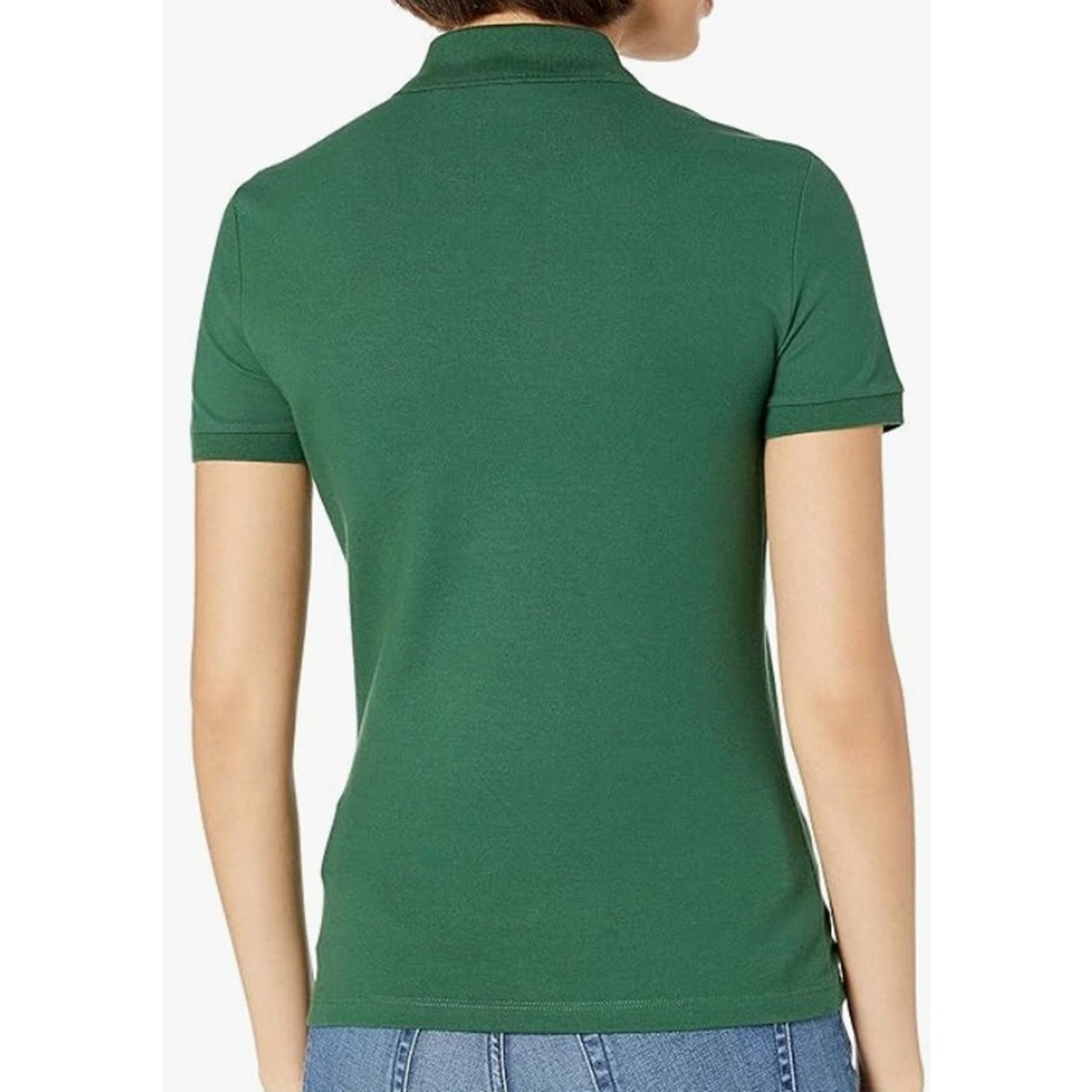 Lacoste Lacoste Women's Slim Fit Stretch Mini Pique Polo Green 6 Size M / US 6-8 / IT 42-44 - 3 Thumbnail