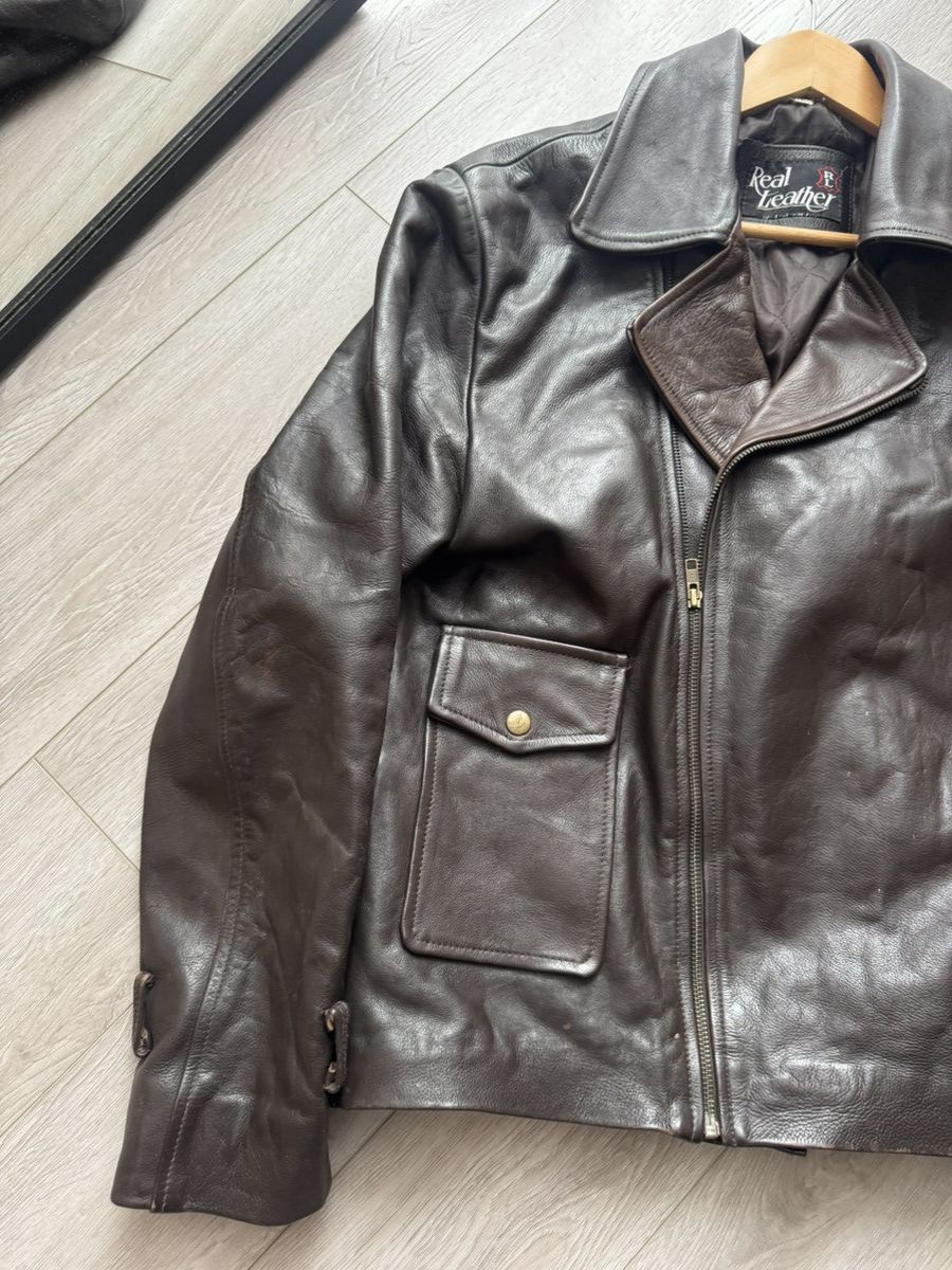 Genuine Leather 🔥ARCHIVE VINTAGE AVANT GARDE BIKER LEATHER JACKET 90s🔥 Size US L / EU 52-54 / 3 - 2 Thumbnail