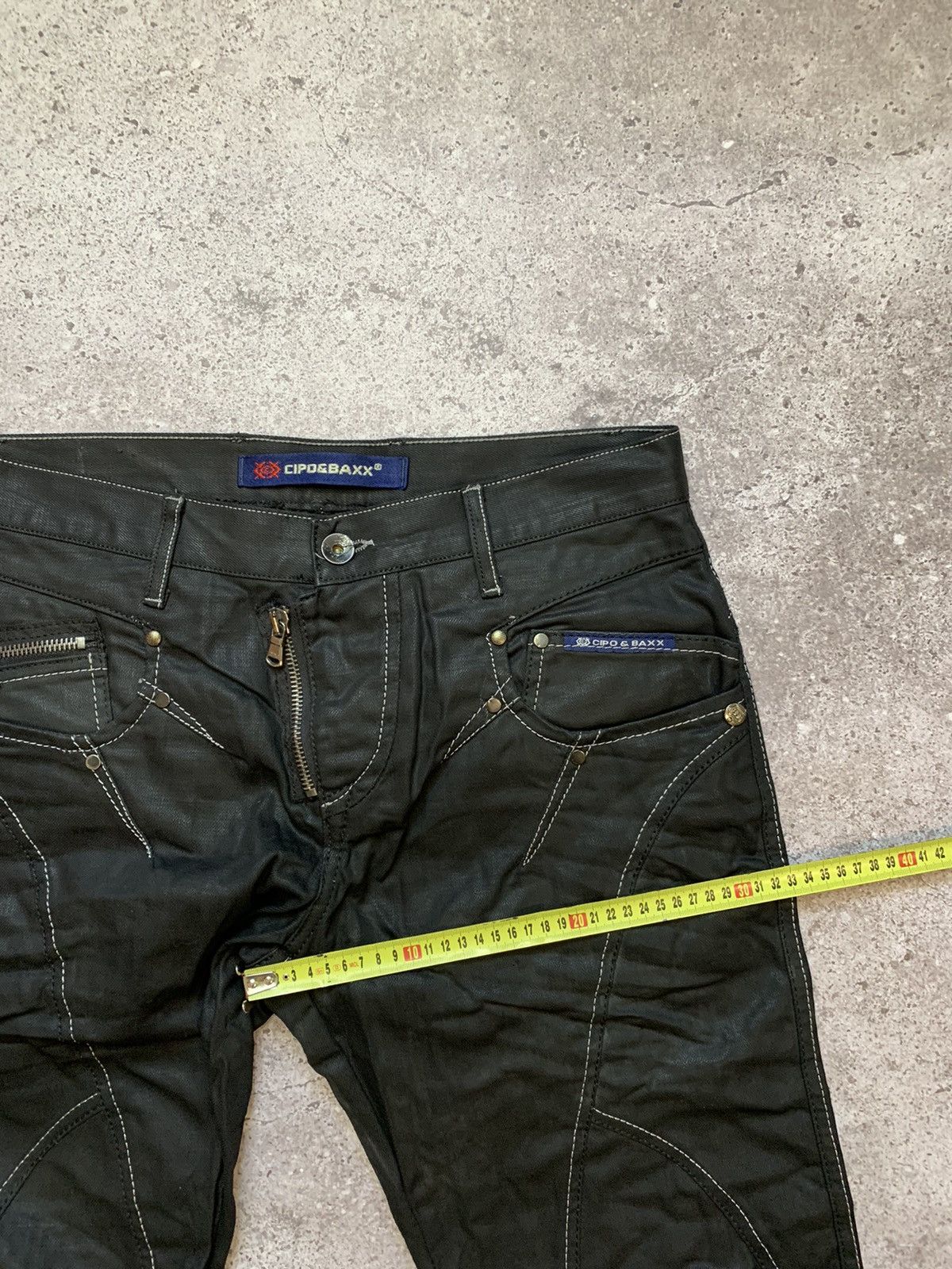 Designer × Japanese Brand RARE🔥CIPO&BAXX🔥 White thread Y2K Jeans Bootcut Size US 34 / EU 50 - 9 Thumbnail