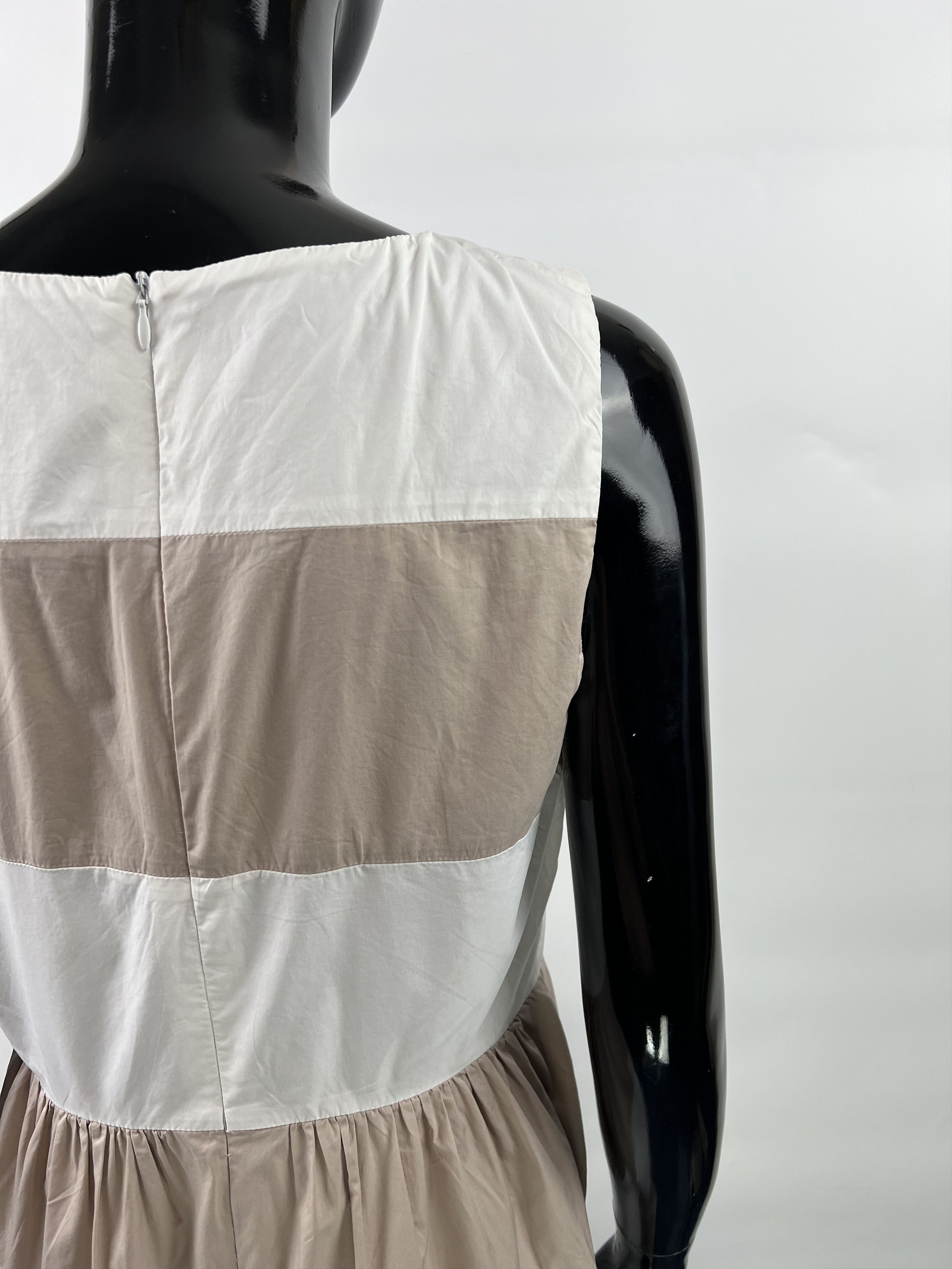 Peserico Peserico Beige White Sleeveless Dress Size IT44 Size M / US 6-8 / IT 42-44 - 5 Thumbnail