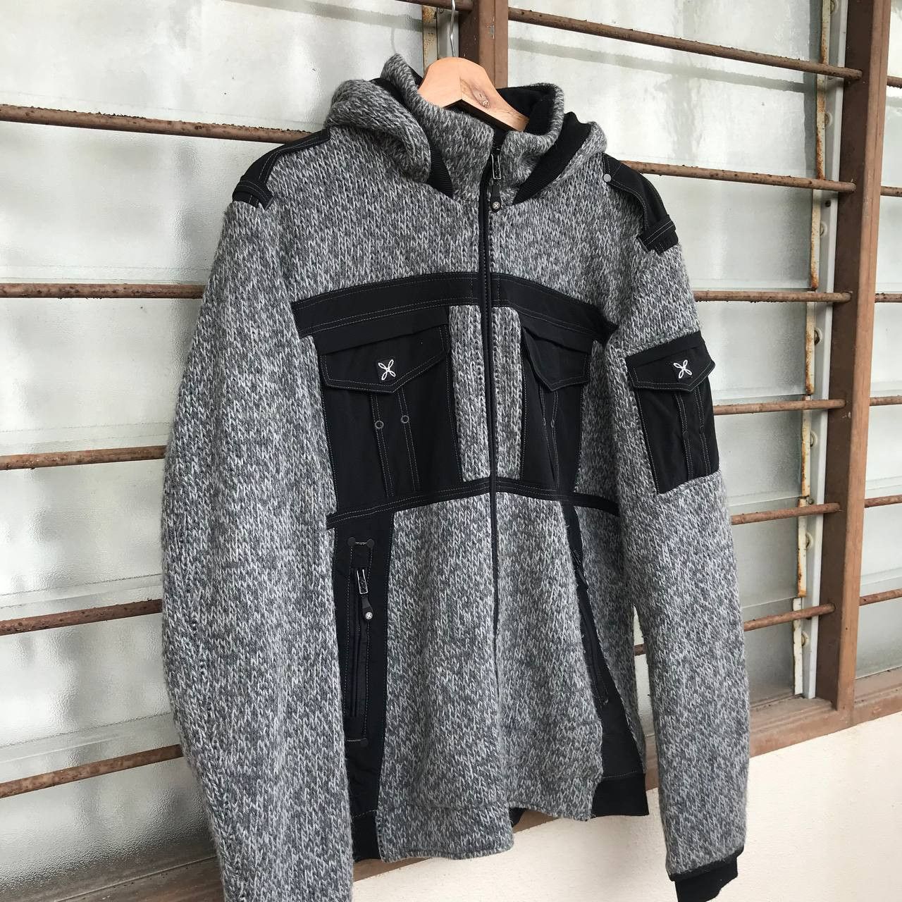 Arc'teryx × Japanese Brand × Patagonia MONTURA REMIX BIKER KNIT JACKET OUTDOOR JUMPER HOODIE Size US L / EU 52-54 / 3 - 3 Thumbnail