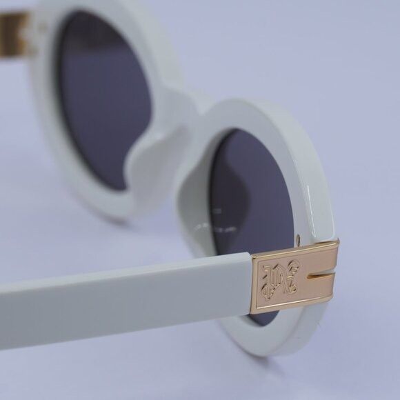 Palm Angels Palm Angels PERI094 HARMONY 0107 Sunglasses White Oval Frame Size ONE SIZE - 5 Thumbnail