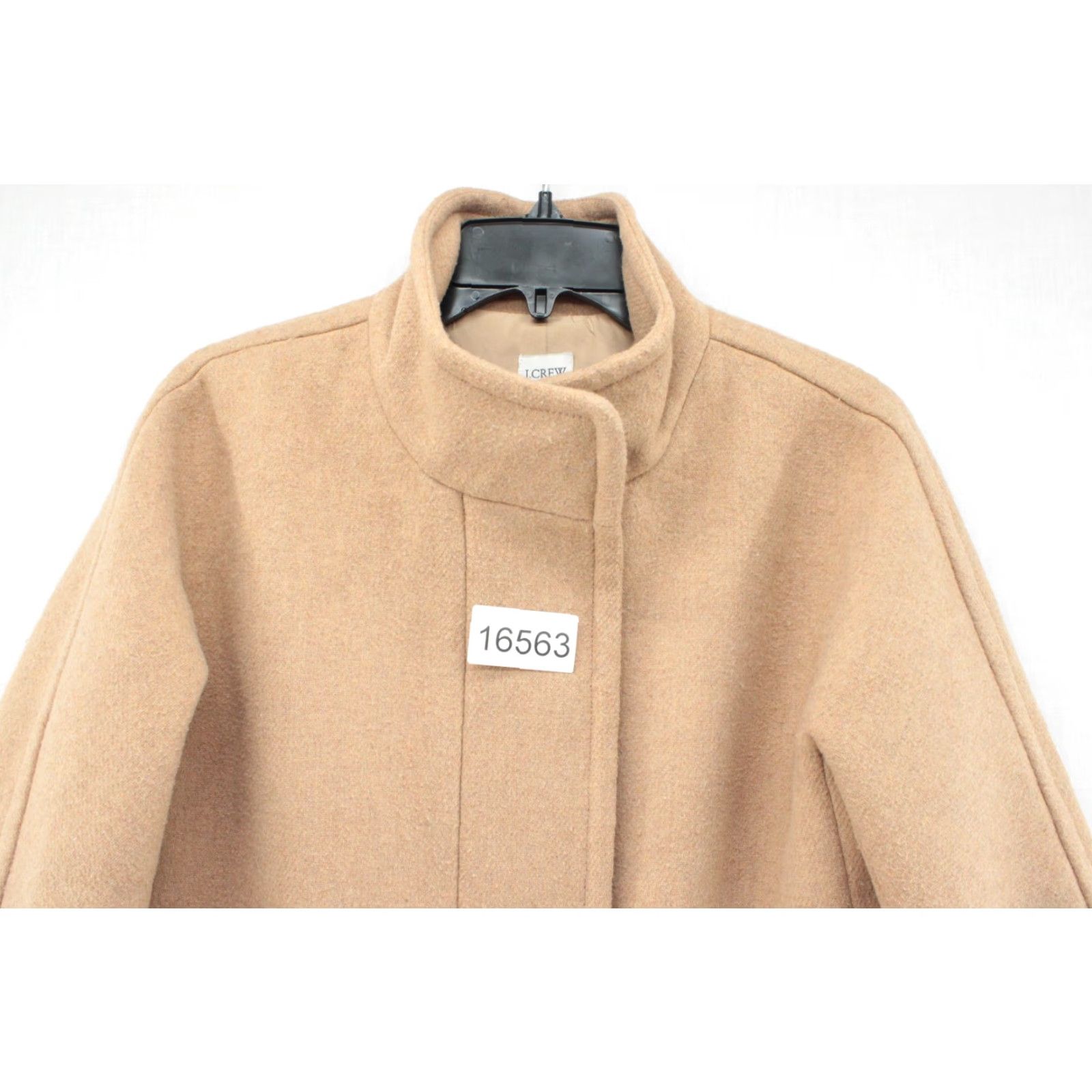 J.Crew J. Crew City Coat Women Sz 6 Beige Tan Full Zip Pockets Lining Wool Blend Preppy Coat Size M / US 6-8 / IT 42-44 - 8 Thumbnail