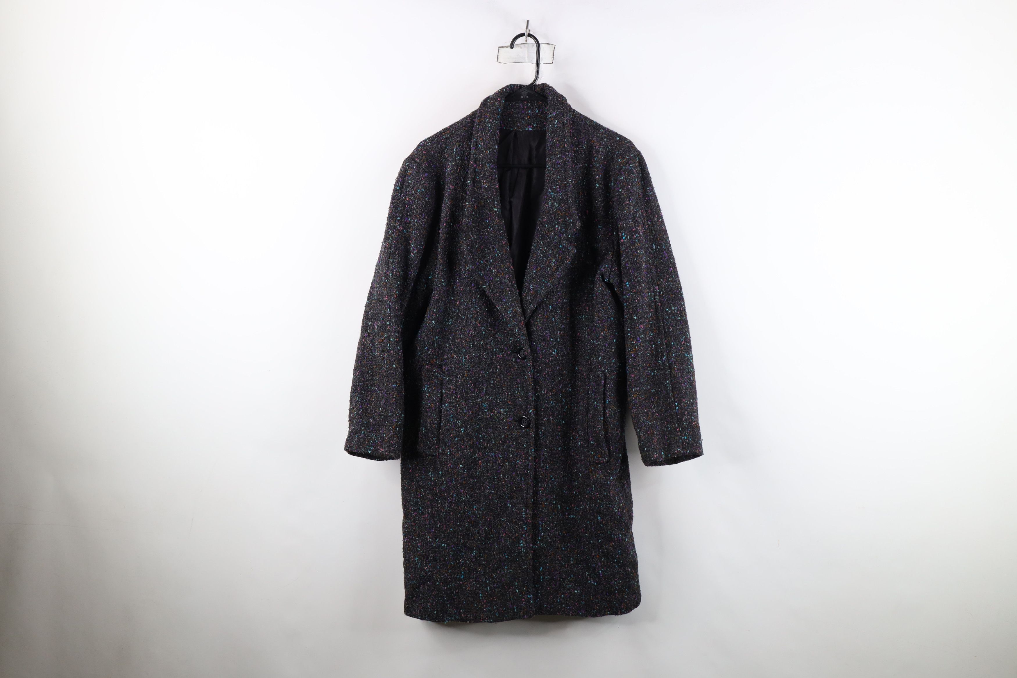 Vintage Vintage 70s Streetwear Wool Tweed Trench Coat Jacket USA Size L / US 10 / IT 46 - 1 Thumbnail