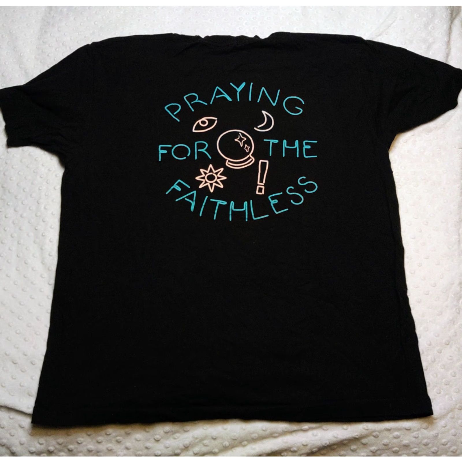 Praying Panic! At the Disco Praying for the Faithless Graphic T-Shirt 2XL Black Cotton Crew Neck Short Sleeve Mens Band Rock Graphic Print Logo Shirt Size US XXL / EU 58 / 5 - 4 Thumbnail
