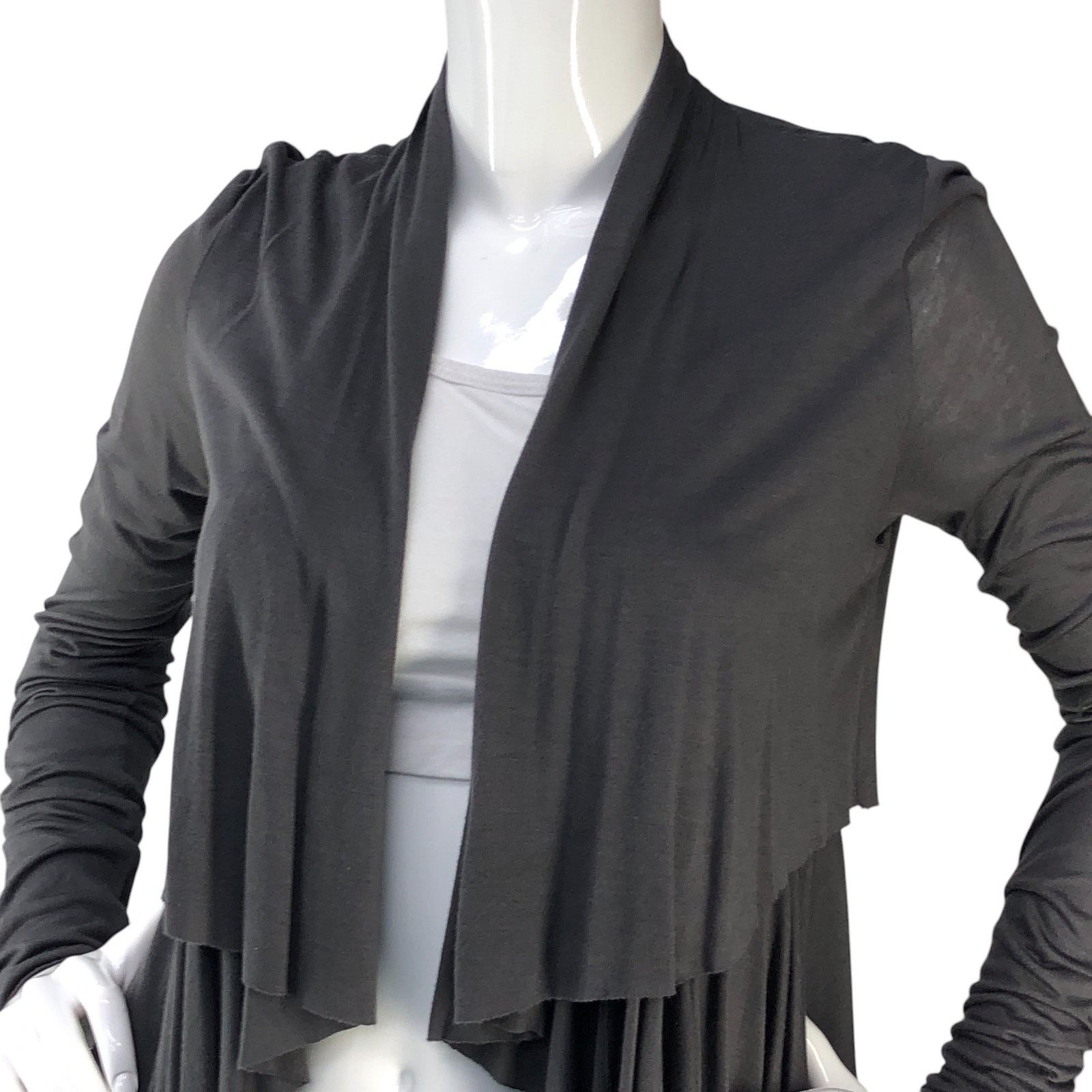 Bailey 44 Bailey 44 Size S Cardigan Open Tiered Ruffle Gray USA MADE Size S / US 4 / IT 40 - 2 Thumbnail