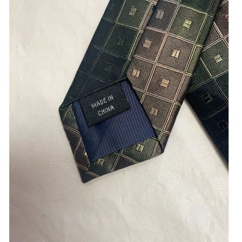 Joseph Abboud Joe Joseph Abboud Geometric Patterned Silk Necktie Size ONE SIZE - 11 Thumbnail