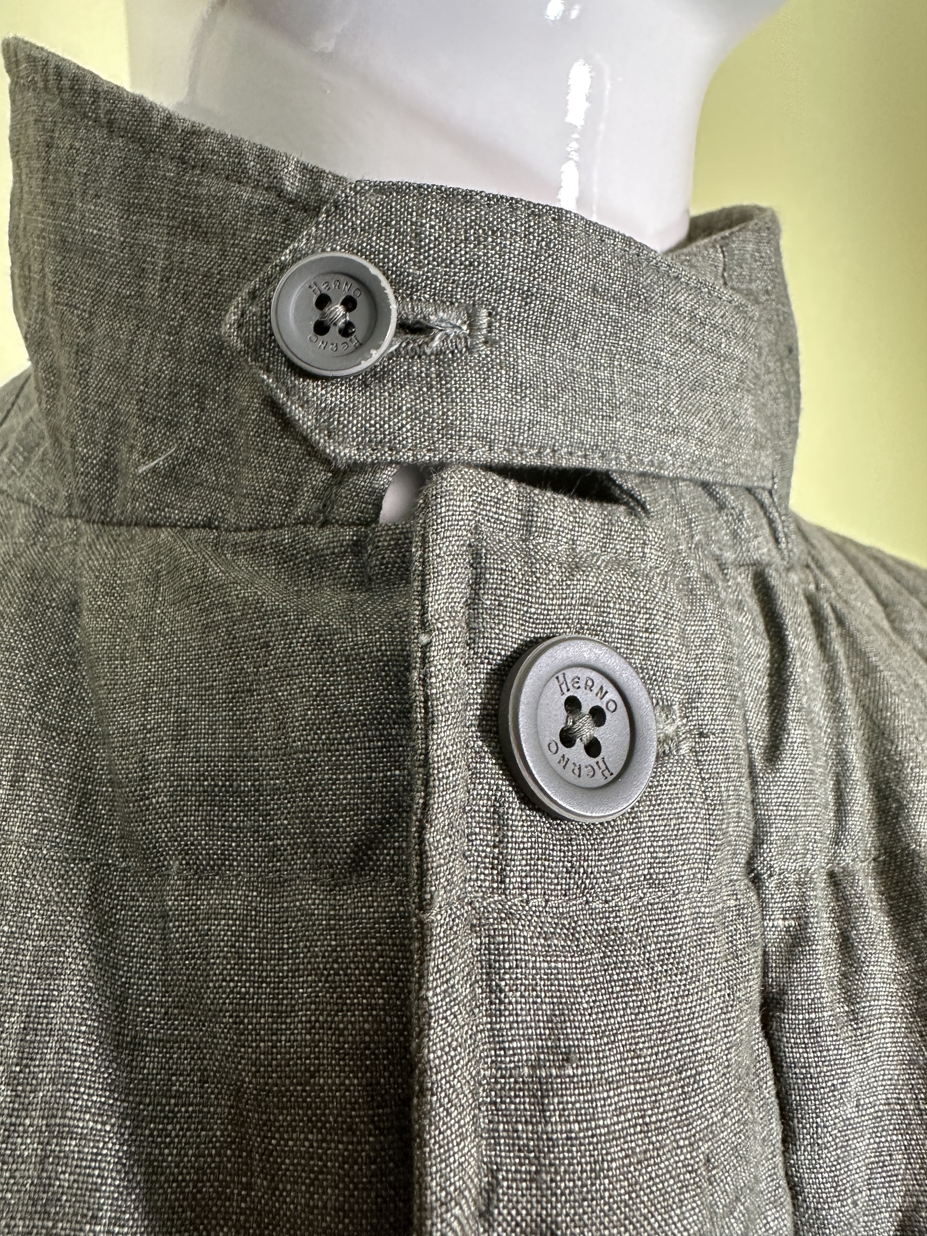 Herno Green musk jacket in padded linen Size US L / EU 52-54 / 3 - 3 Thumbnail