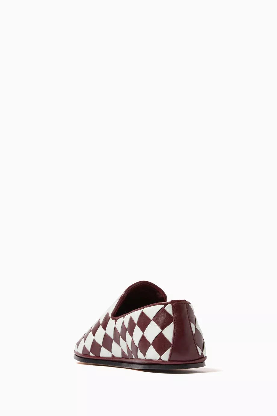 Bottega Veneta o1y0526 Leather Loafers in Burgundy/White Size US 8 / EU 41 - 2 Thumbnail