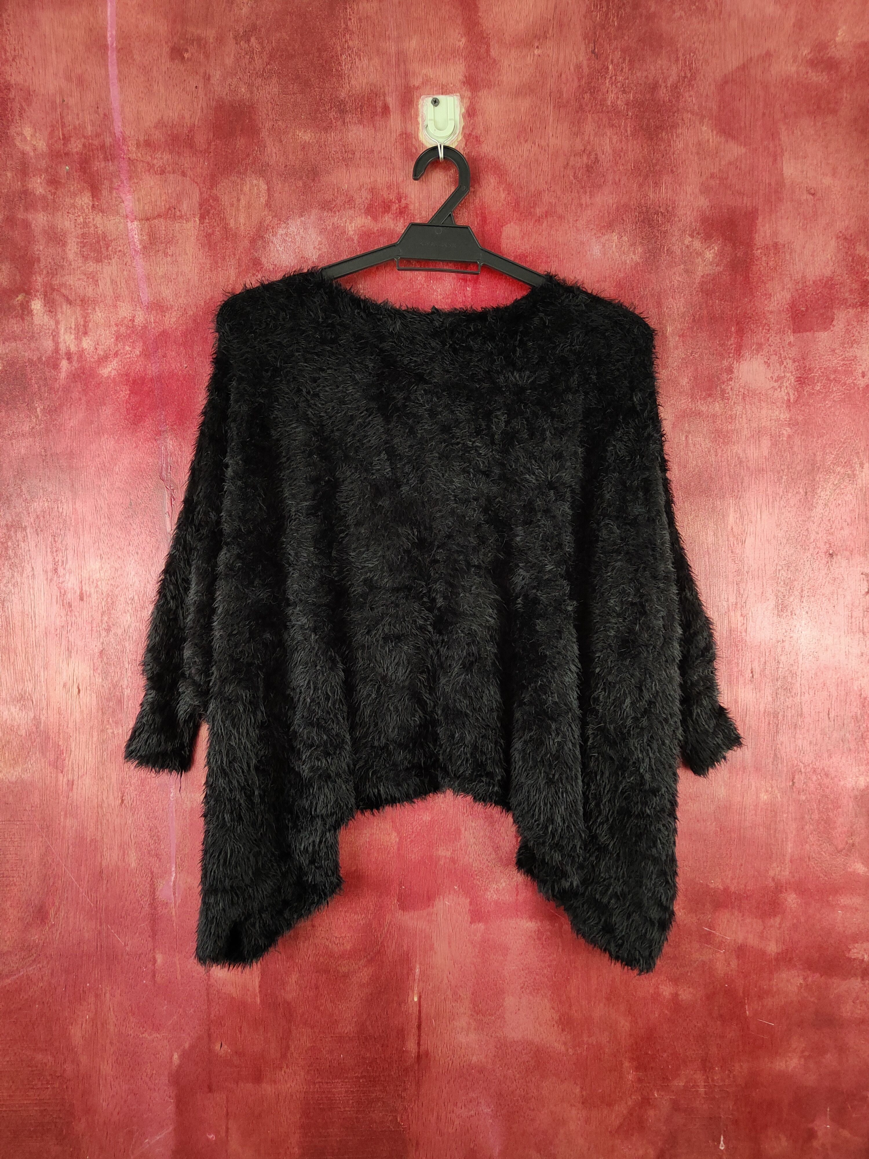 Aran Isles Knitwear × Designer × Japanese Brand Cecil McBee Black Shag Shaggy Fur Mohair Knitwear #S2036 Size L / US 10 / IT 46 - 8 Thumbnail