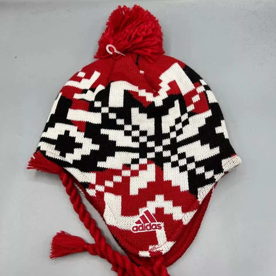 Adidas North Carolina State Wolfpack Hat Men S-M Beanie Pom Pom Cap Size ONE SIZE - 2 Thumbnail