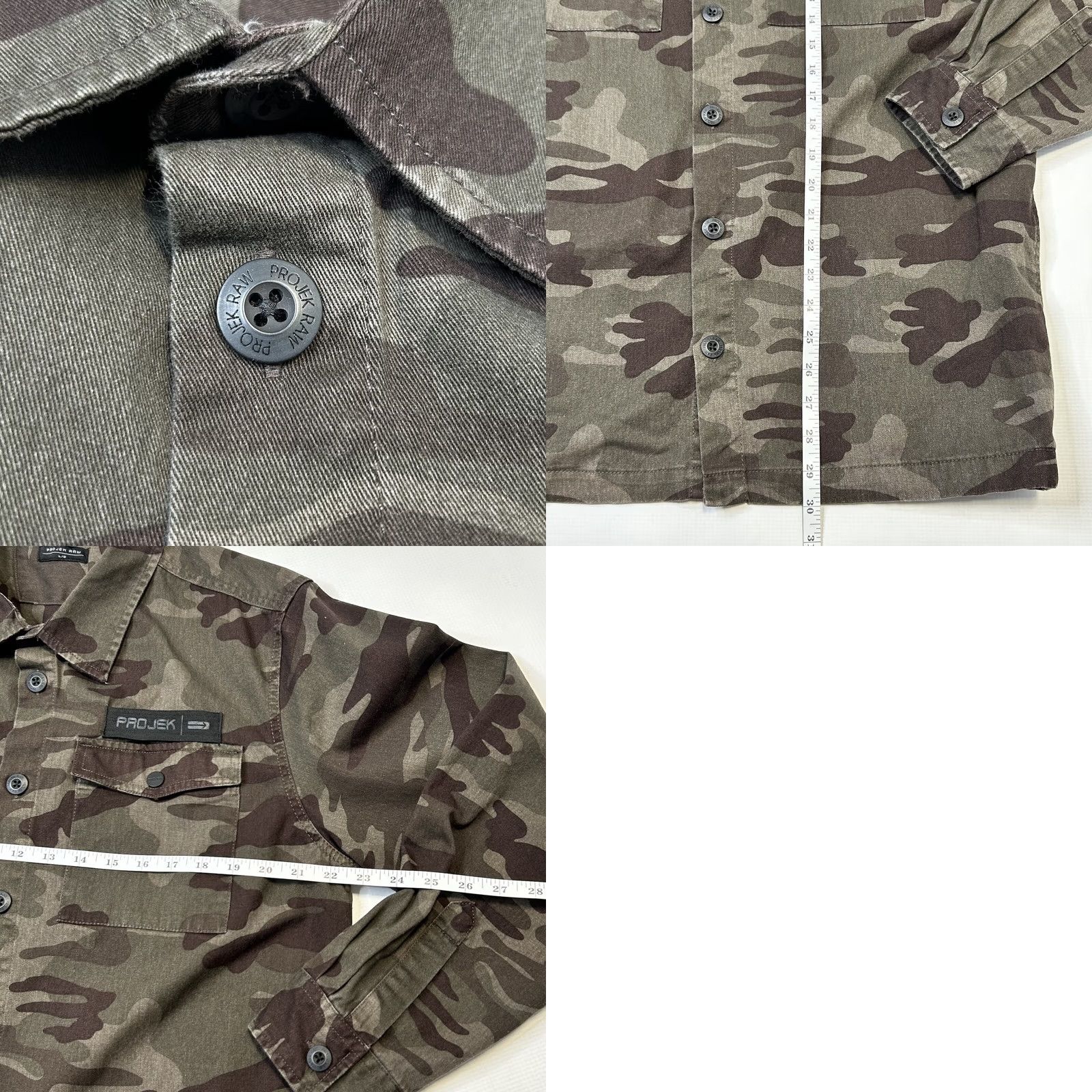 Vintage PROJEK RAW Camouflage Twill Shacket Jacket Men L Size US L / EU 52-54 / 3 - 8 Thumbnail