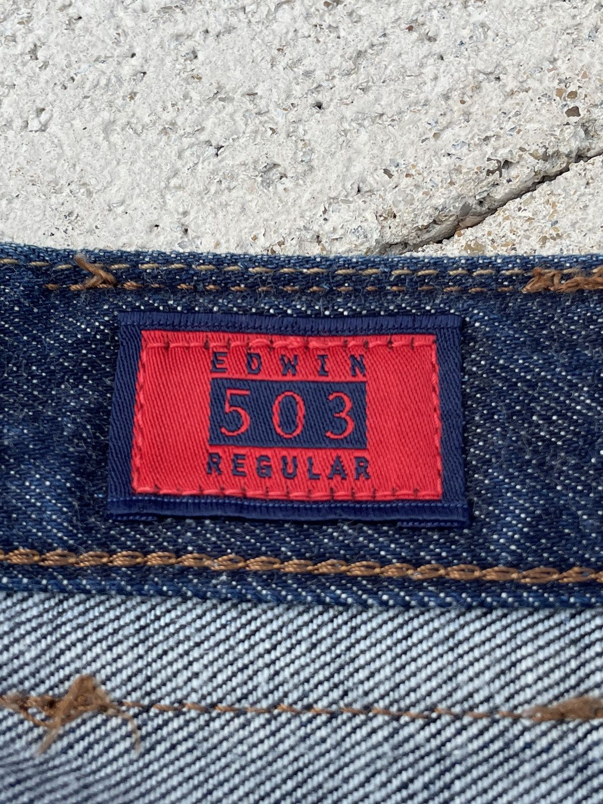 20471120 Edwin Miss 503 Minor Distress Flare Raw Denim (A41) Size 29" - 13 Thumbnail