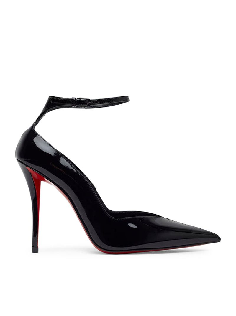 Christian Louboutin EROZEE 100 BLACK PATENT DÉCOLLETÉ Size US 7.5 / IT 37.5 - 1 Thumbnail