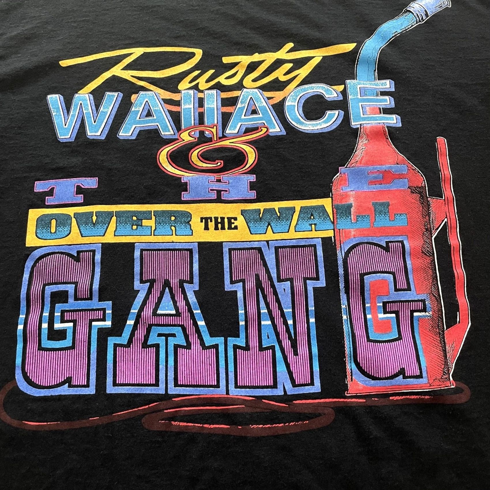 Vintage VINTAGE Rusty Wallace Shirt Mens L Black Over The Wall Gang Racing 90s USA Size US L / EU 52-54 / 3 - 2 Thumbnail