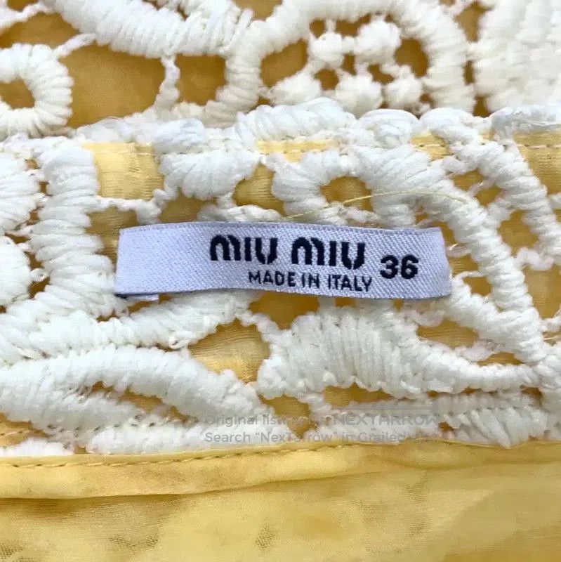 Miu Miu Miu Miu Yellow Floral Lace Mini Skirt . Size 22" - 5 Thumbnail
