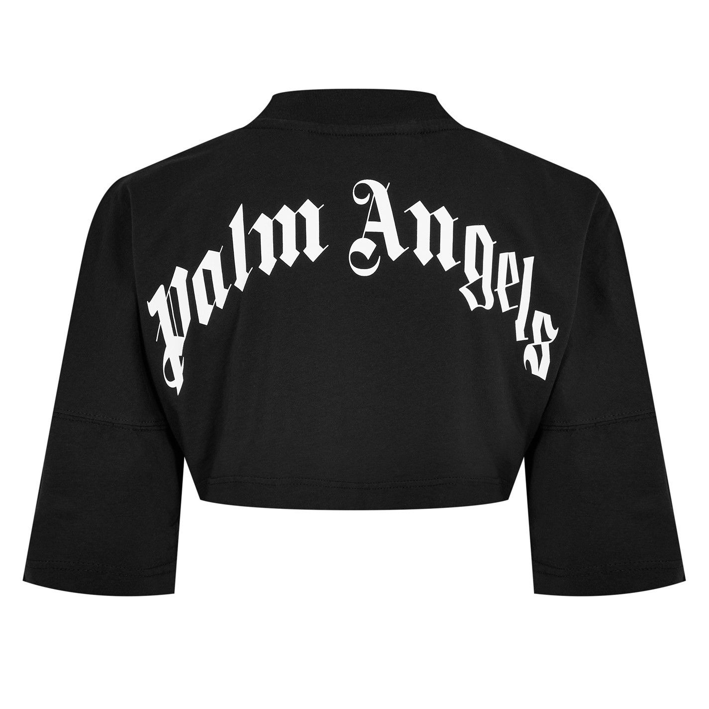 Palm Angels o1g2r1mq0325 Logo Crop T-Shirt in Black Size S / US 4 / IT 40 - 2 Thumbnail