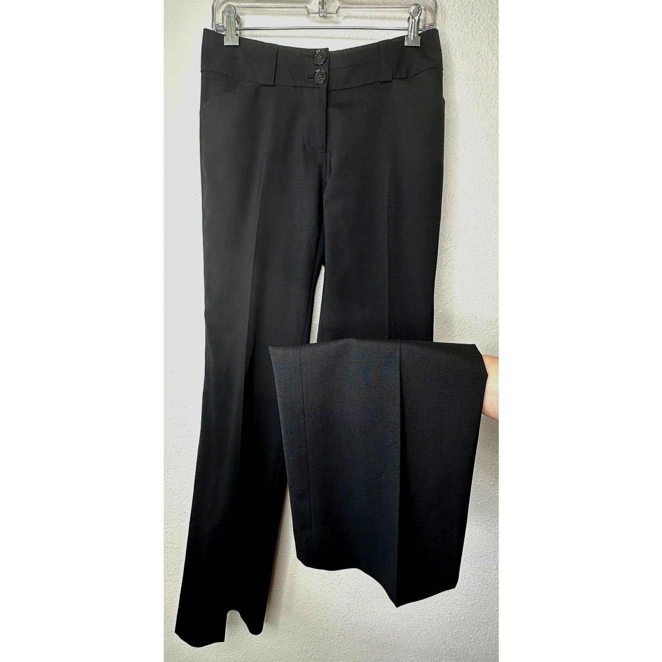 Burberry Burberry Wool Black Wide Leg Double Button Trouser Pockets 4 Size 27" / US 4 / IT 40 - 1 Thumbnail