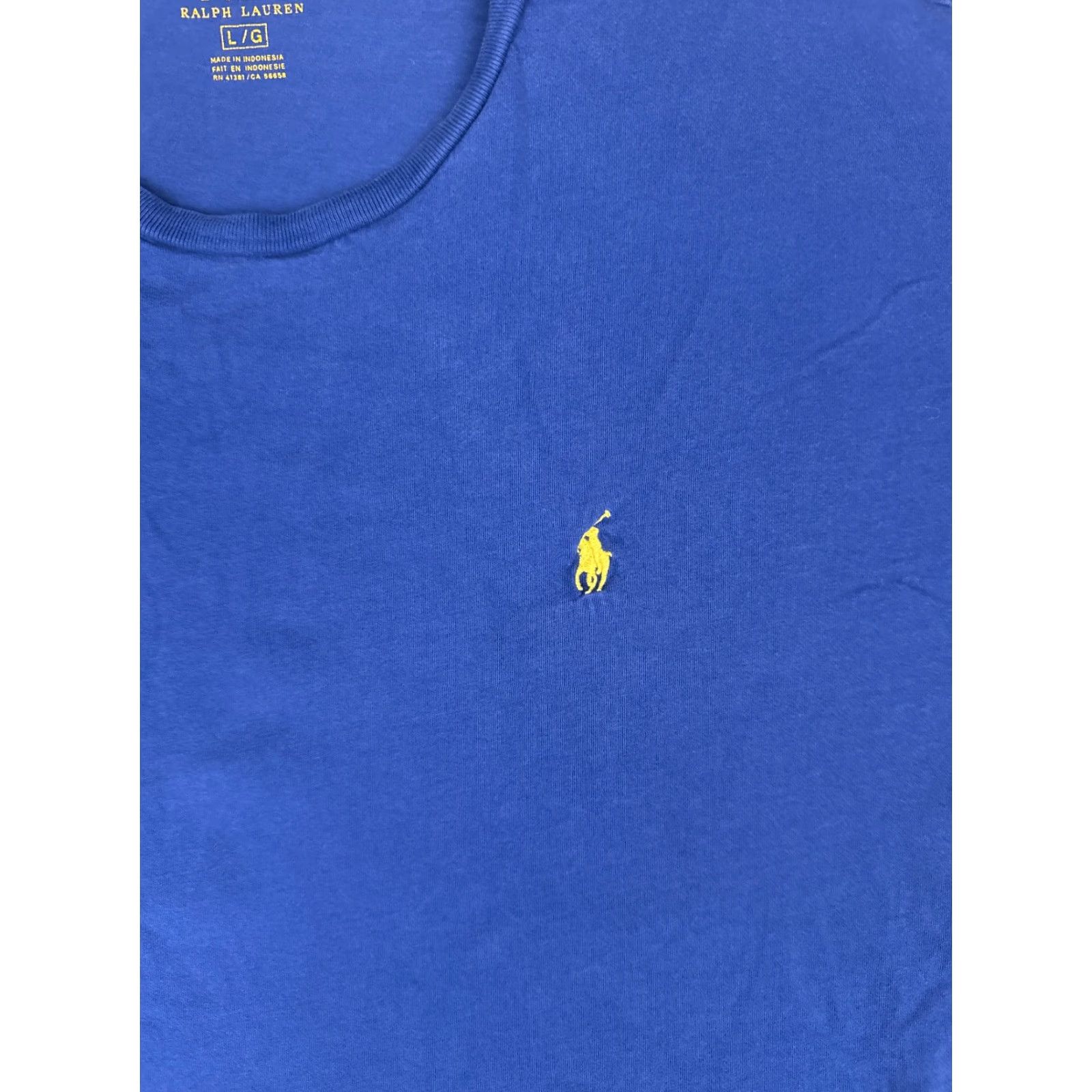Ralph Lauren Polo Ralph Lauren Shirt Adult Large Blue 100% Cotton Short Sleeve Crew Neck Mens Size US L / EU 52-54 / 3 - 6 Thumbnail