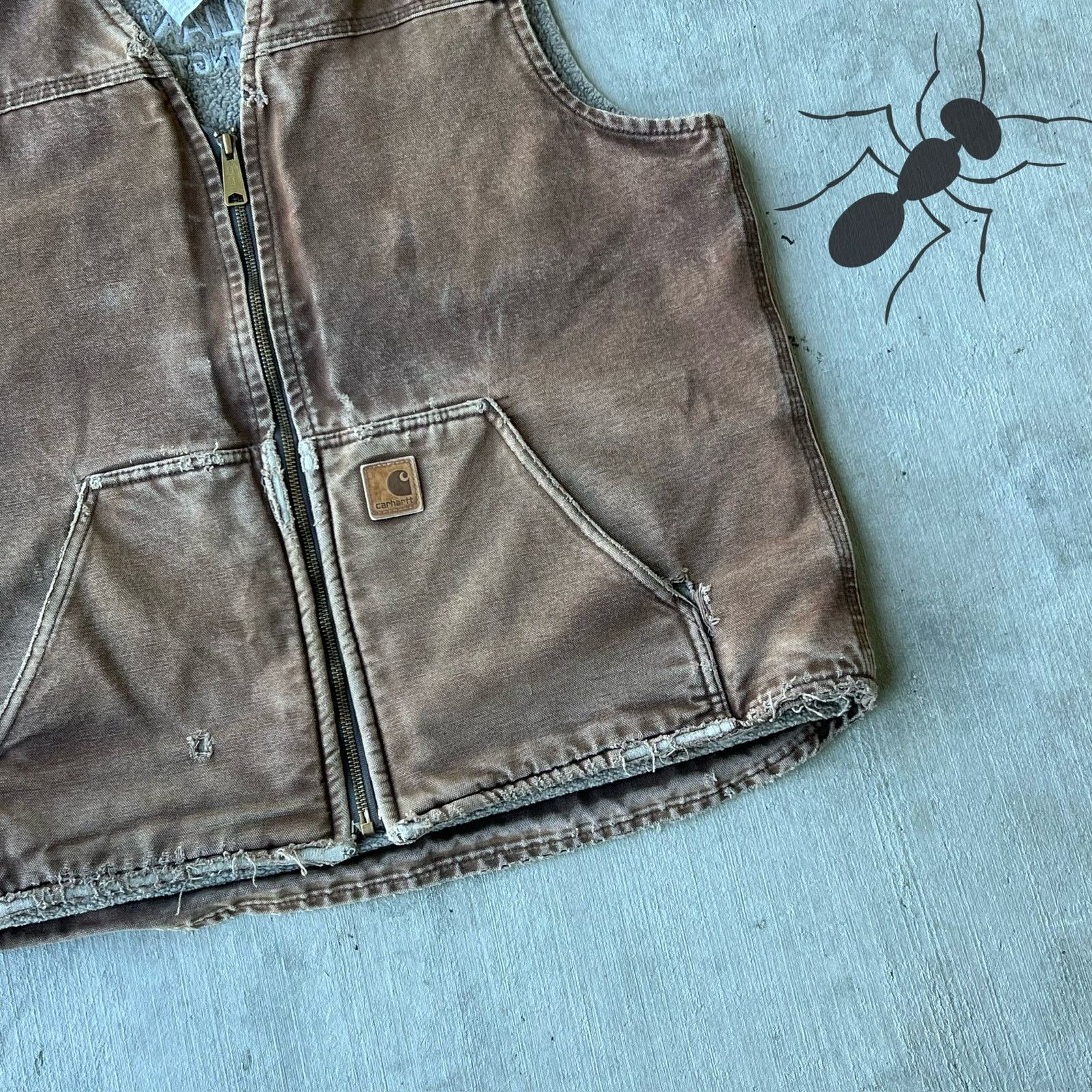 Carhartt × Vintage Carhartt V26 DKB faded brown work wear vest Size US L / EU 52-54 / 3 - 3 Thumbnail