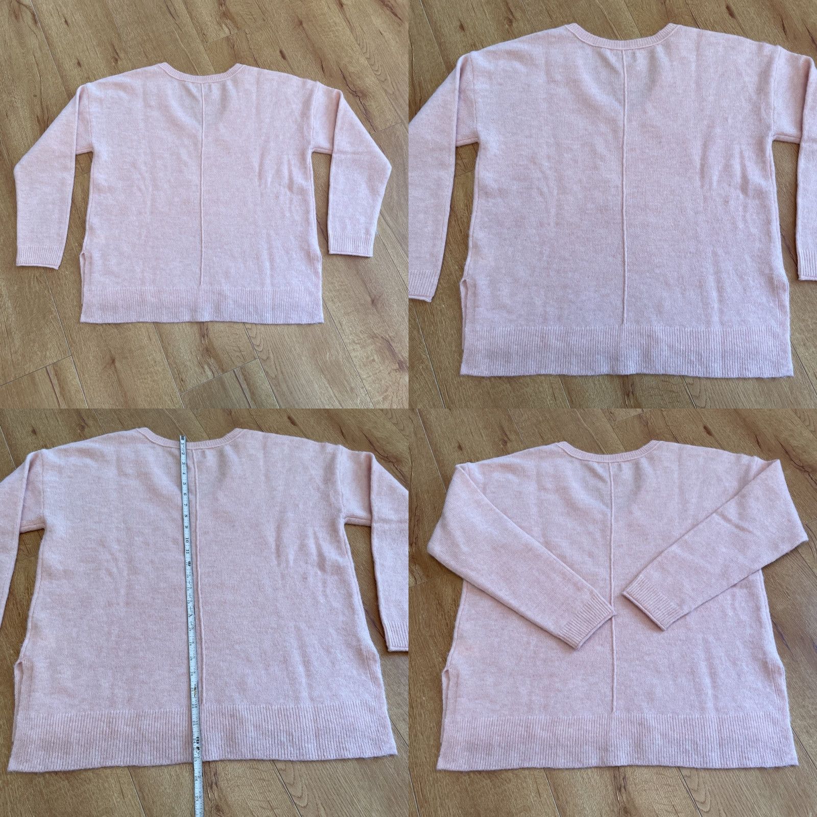 Lucky Brand Lucky Brand Sweater Women Small Pale Pink Wool Blend V-Neck Oversized Boho Lagenlook Pullover Size S / US 4 / IT 40 - 8 Thumbnail