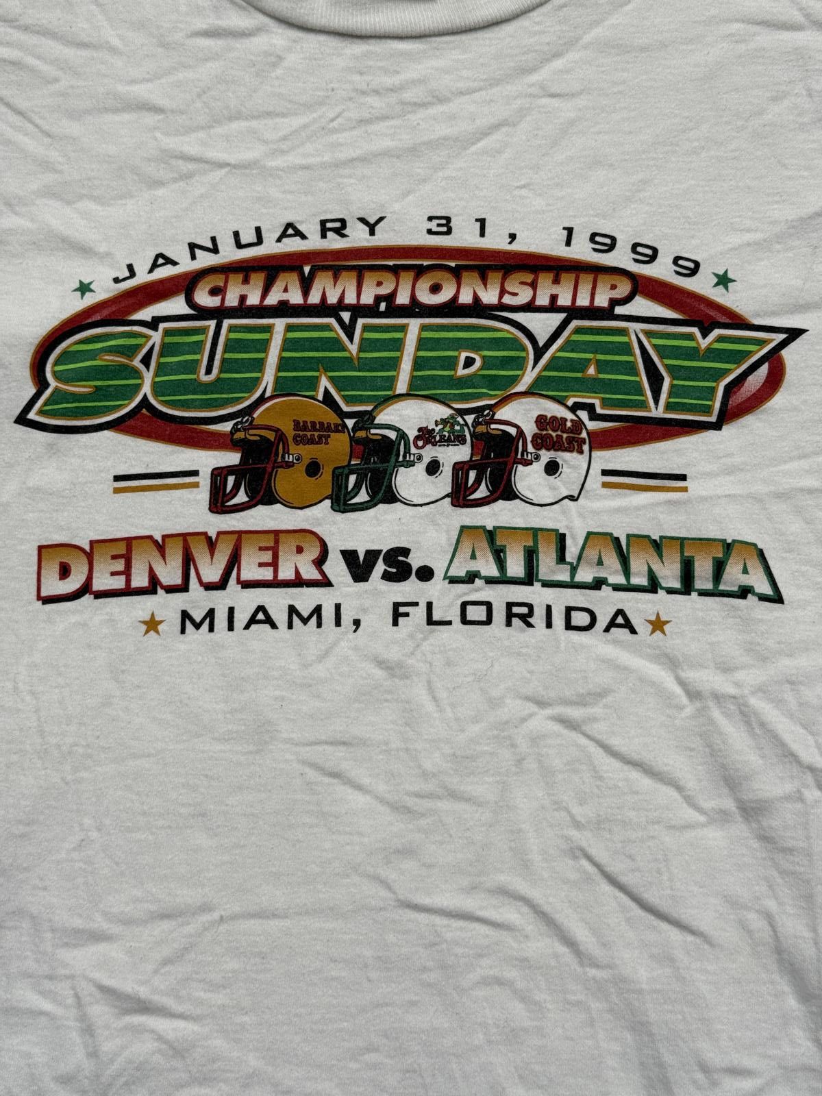 Tultex Vintage Super Bowl 1999 Denver vs Atlanta Vegas T-shirt - L Size US L / EU 52-54 / 3 - 3 Thumbnail