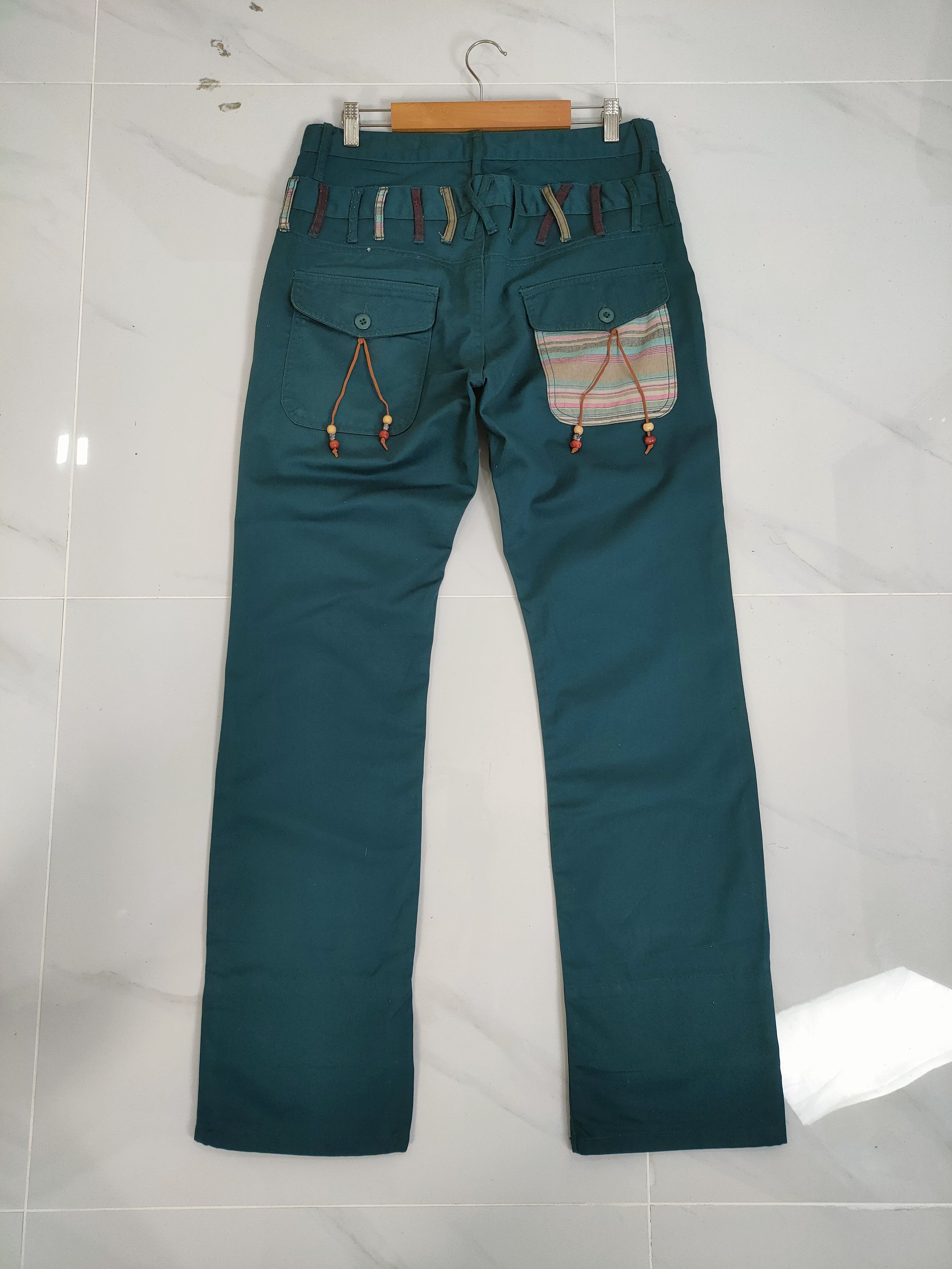 Japanese Brand DOUBLE WAIST GREEN TURQUOISE TROUSERS PANTS Size US 32 / EU 48 - 2 Thumbnail