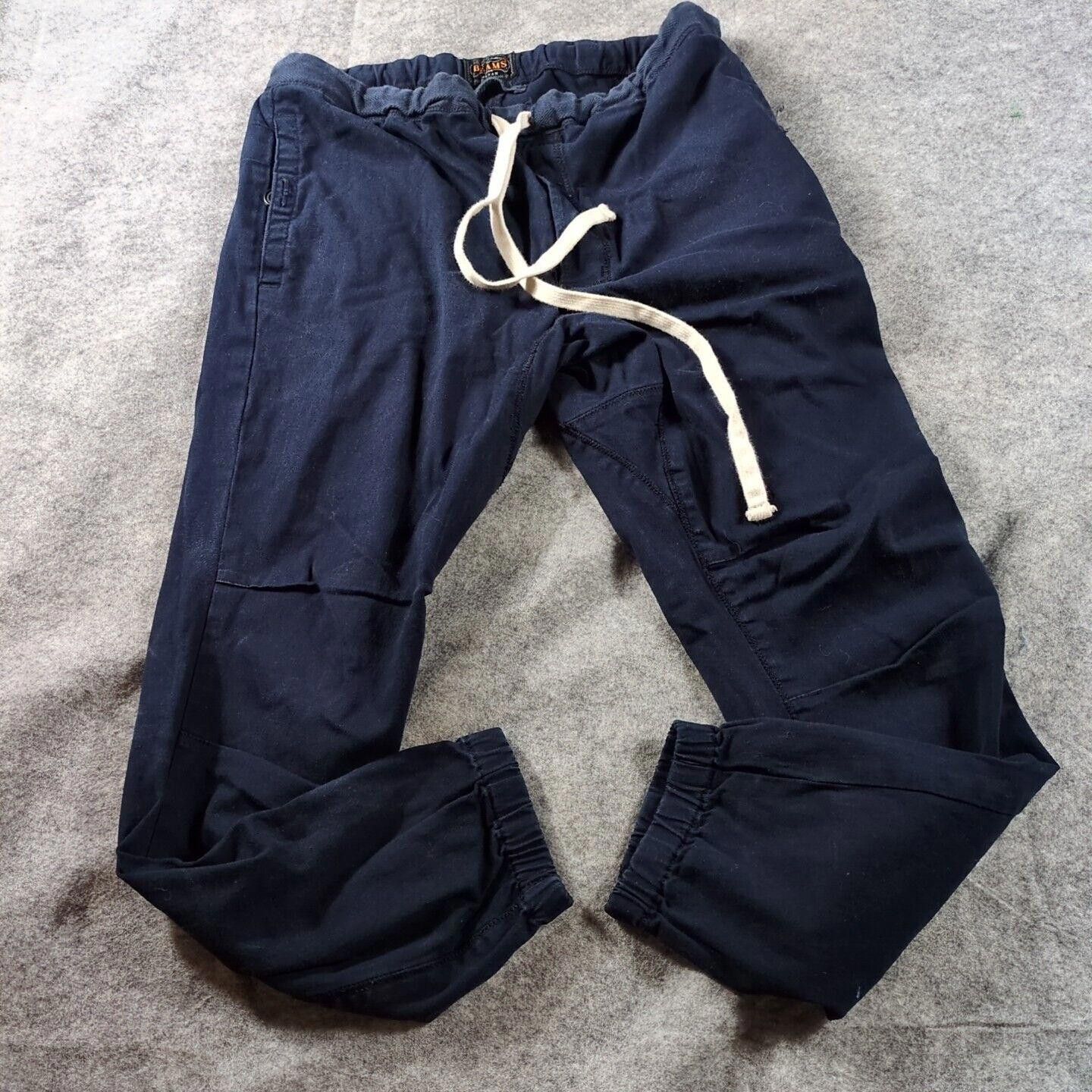 Beams Plus Beams Jogger Pants Men Blue Large Button Fly Drawstring Size US 34 / EU 50 - 1 Thumbnail