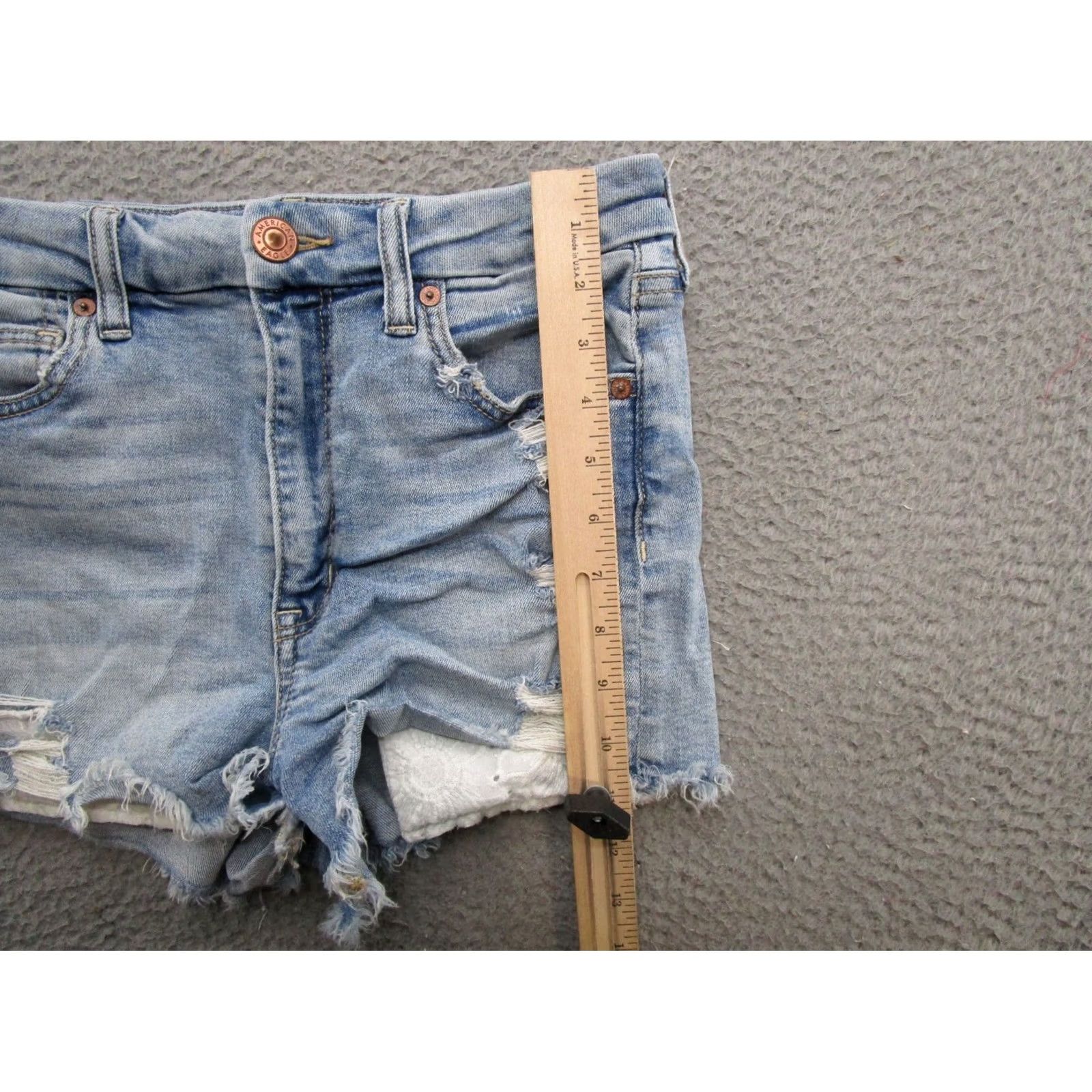 American Eagle Outfitters American Eagle Outfitters Shortie Shorts Women's 6 Curvy Hi Rise Super Stretch Denim Blue 90s? Size 28" / US 6 / IT 42 - 6 Thumbnail