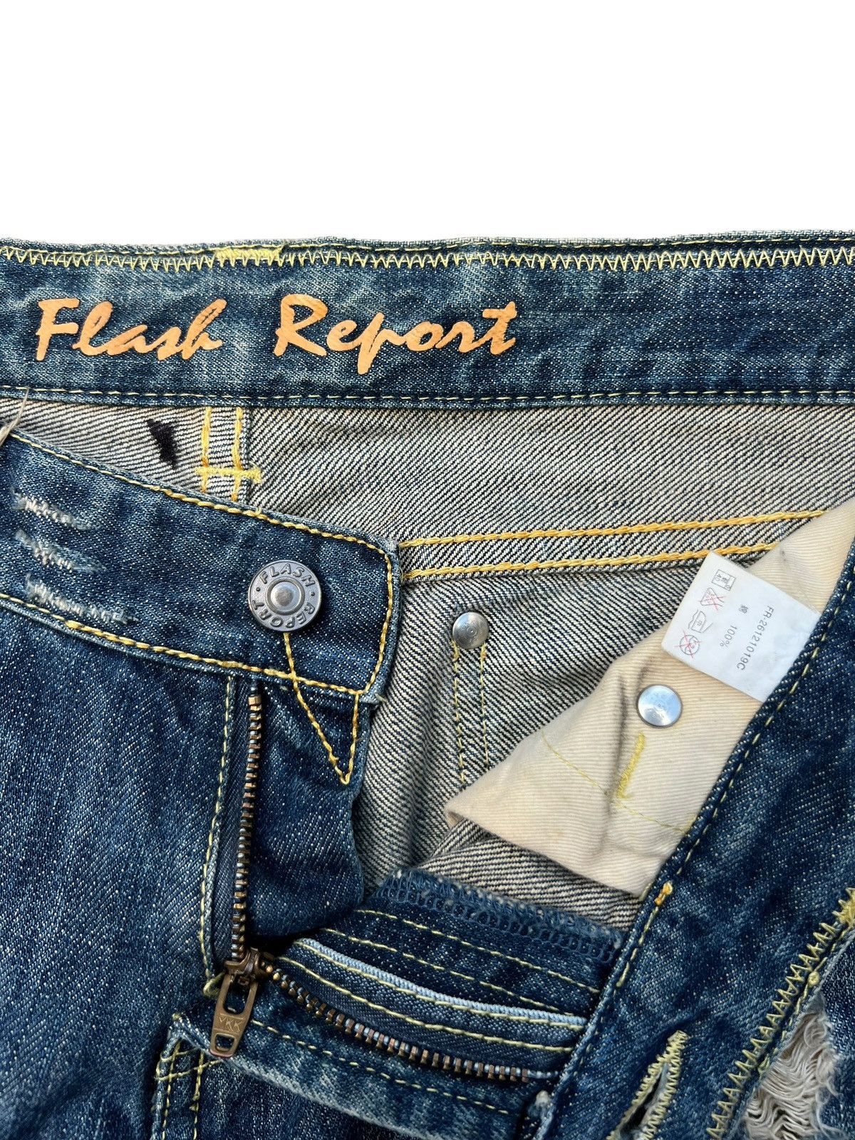 Japanese Brand Flare Jeans Flash Distressed Bootcut Lowrise Denim 32x32 Size US 32 / EU 48 - 9 Thumbnail