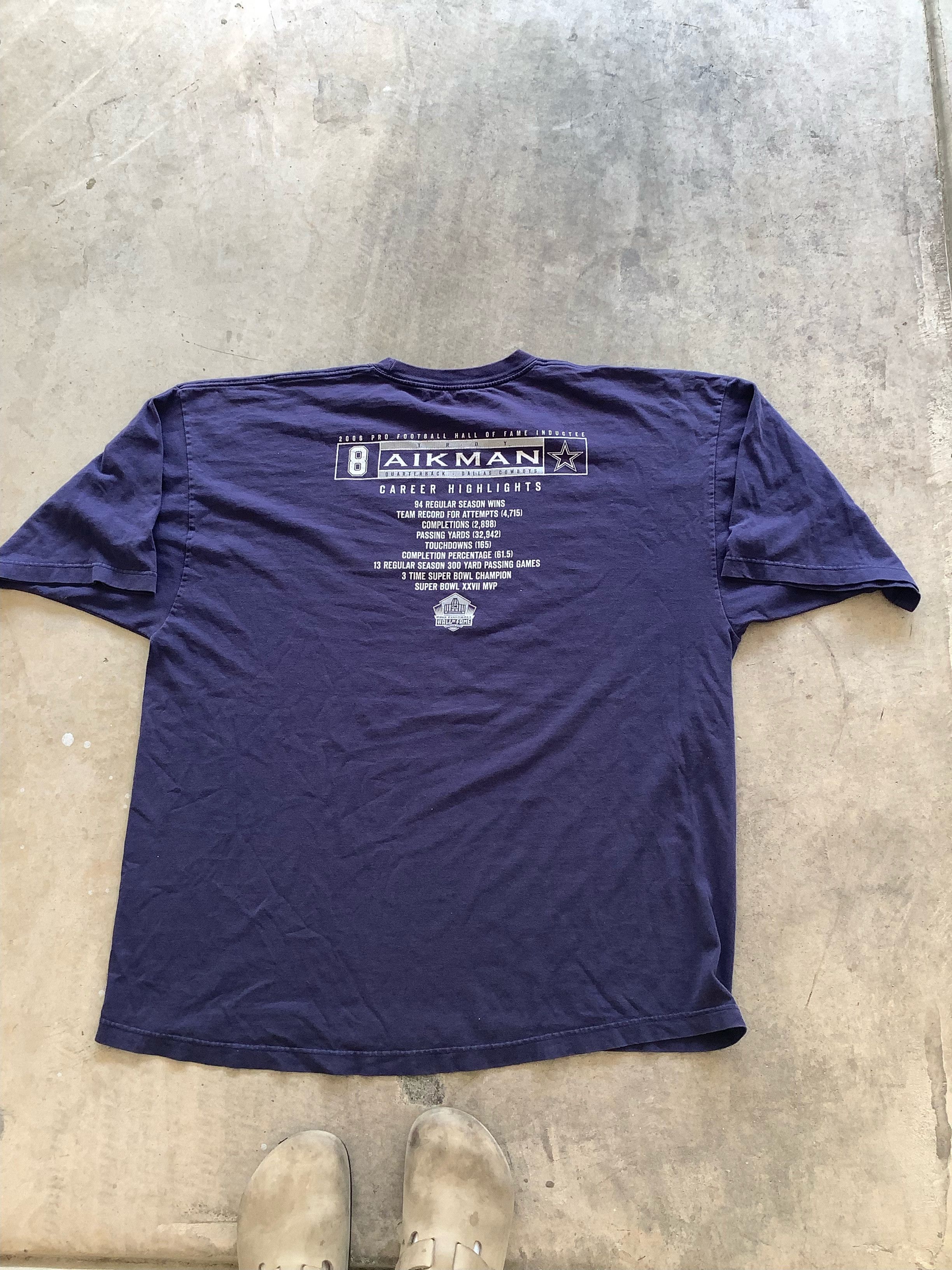 Vintage Vintage Troy Aikman HOF Inductee shirt Size US XXL / EU 58 / 5 - 2 Thumbnail