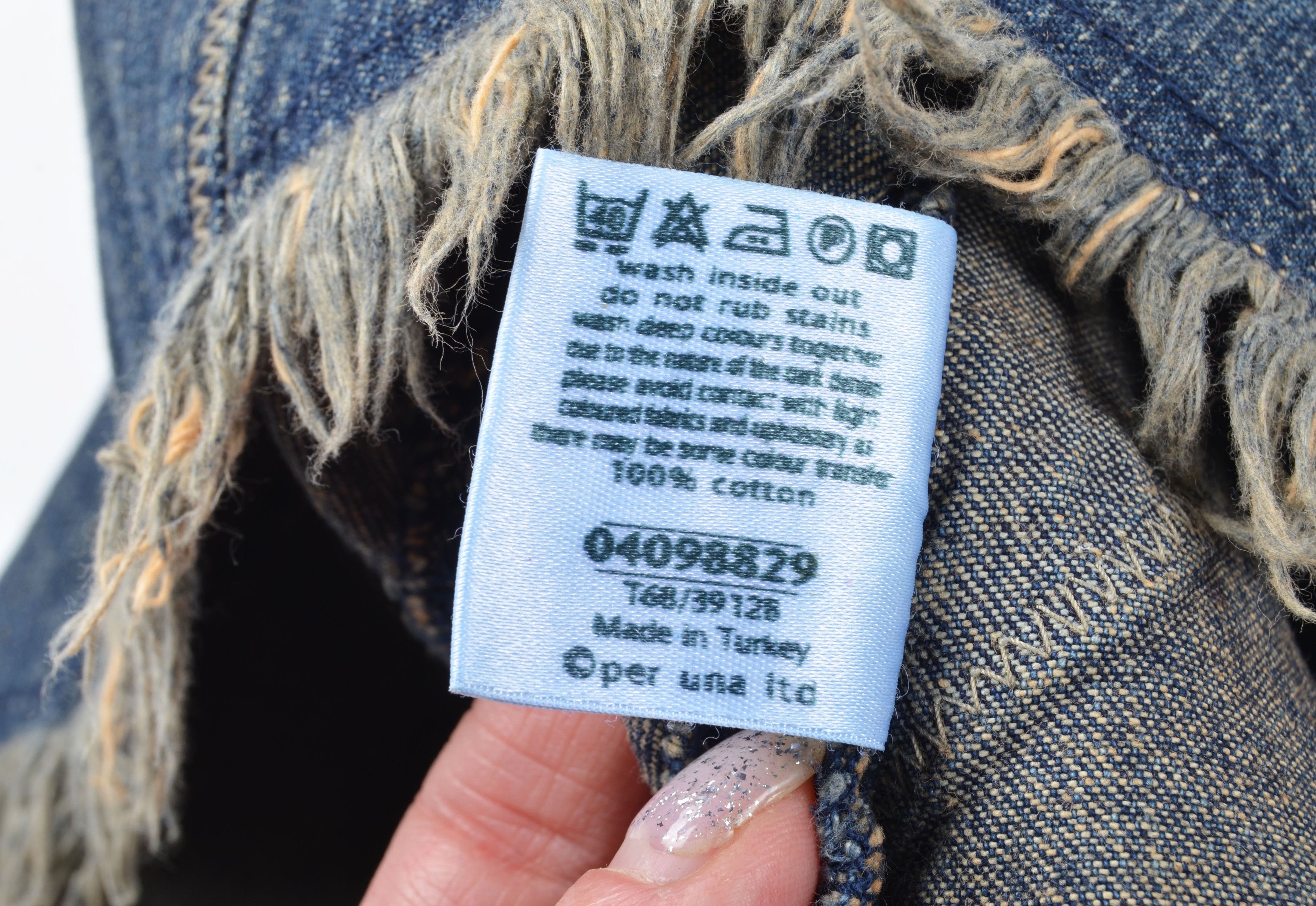 Vintage Vintage Per Una Y2K Grunge Denim Mini Skirt Size 28" / US 6 / IT 42 - 7 Thumbnail