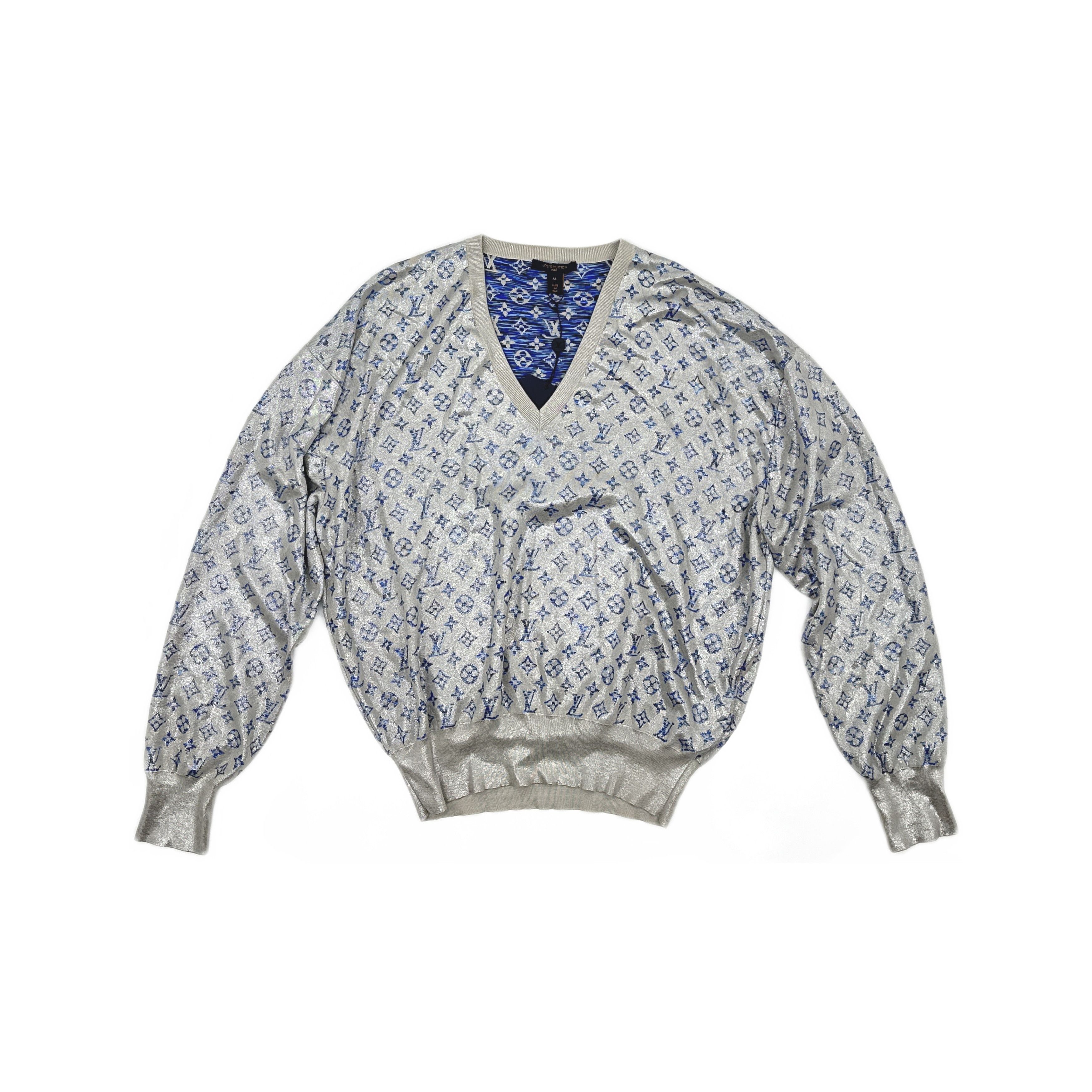 Louis Vuitton Louis Vuitton Monogram Jacquard V-Neck Sweater M Size M / US 6-8 / IT 42-44 - 1 Thumbnail