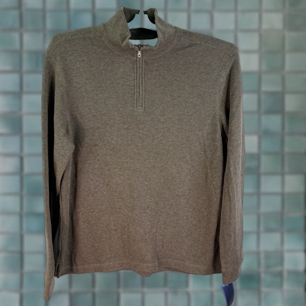 Croft & Barrow Croft & Barrow 1/4 Zip Sweater Men's Size L Brown Knit Pullover Casual Workwear Size L / US 10 / IT 46 - 1 Thumbnail