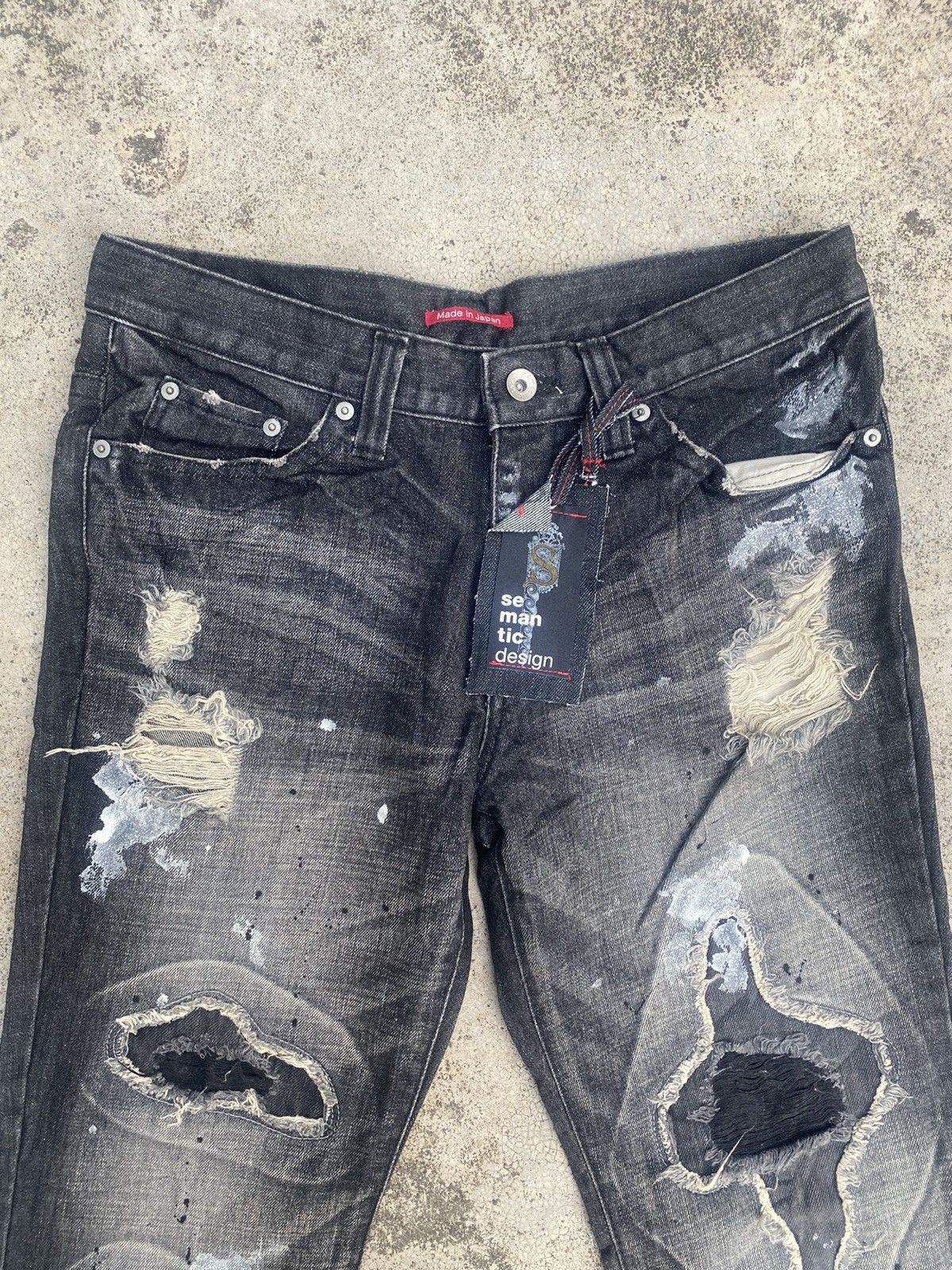 Japanese Brand Flare Jeans Semantic Distressed Boro Painted Bootcut Size US 32 / EU 48 - 10 Thumbnail