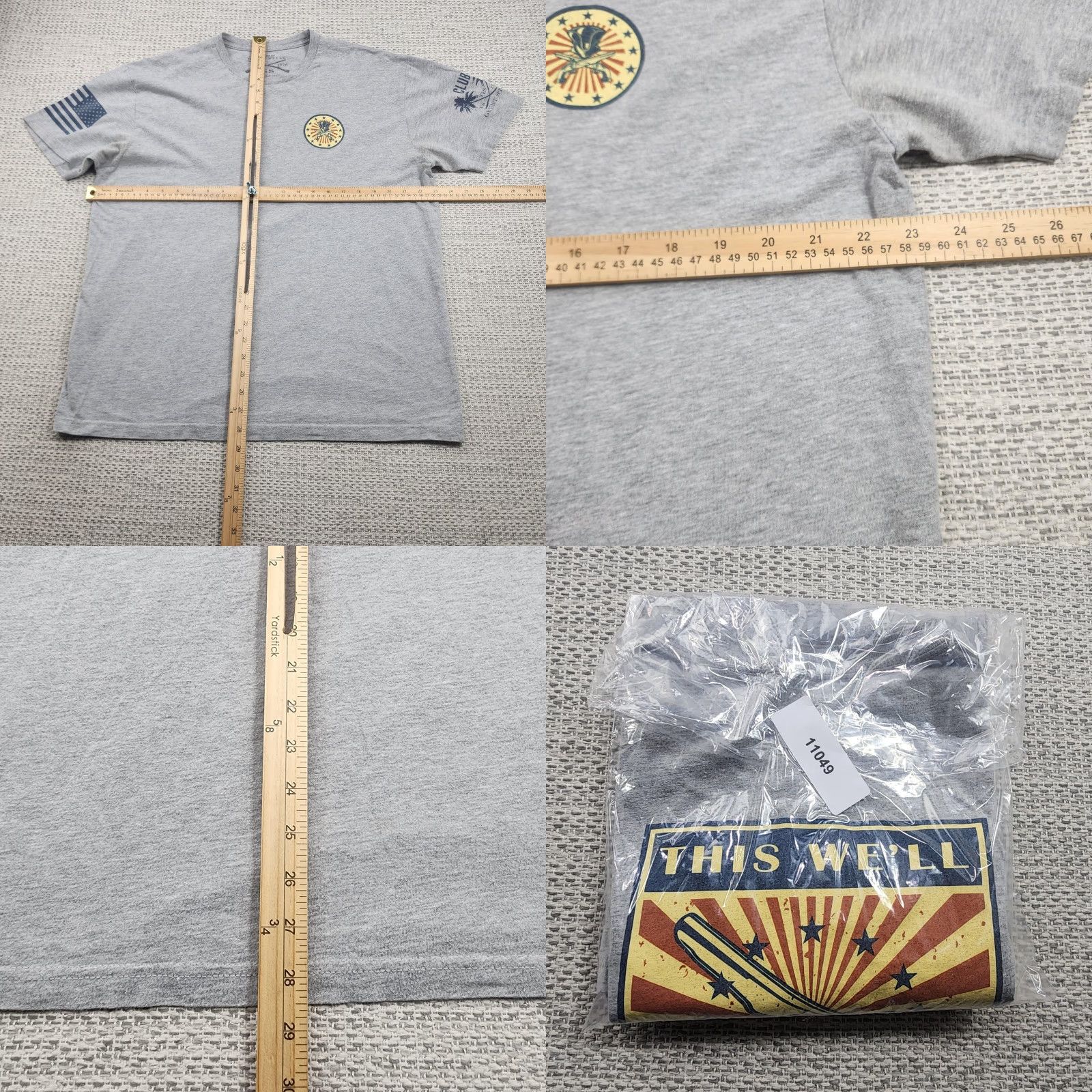 Vintage Grunt Style Shirt Mens Extra Large Gray This We'll Defend American Flag Graphic Shirt? Size US XL / EU 56 / 4 - 8 Thumbnail