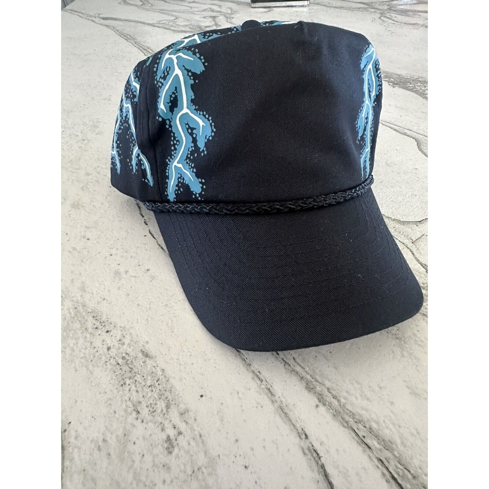 Vintage VTG American Thunder 90s Black Lightning Snapback Blank Bike Size ONE SIZE - 2 Thumbnail